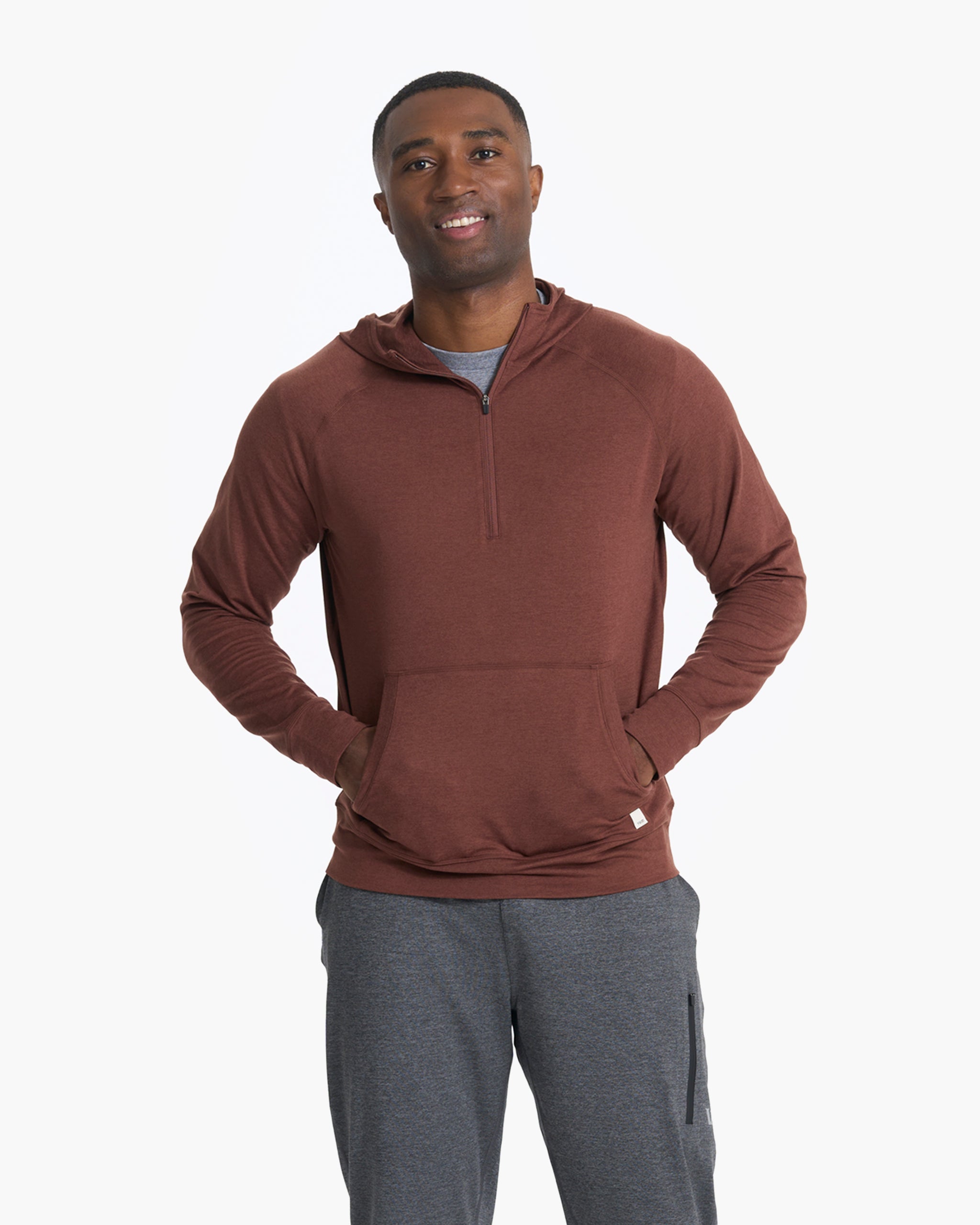 Ponto Performance Half Zip Hoodie | Cedar Heather