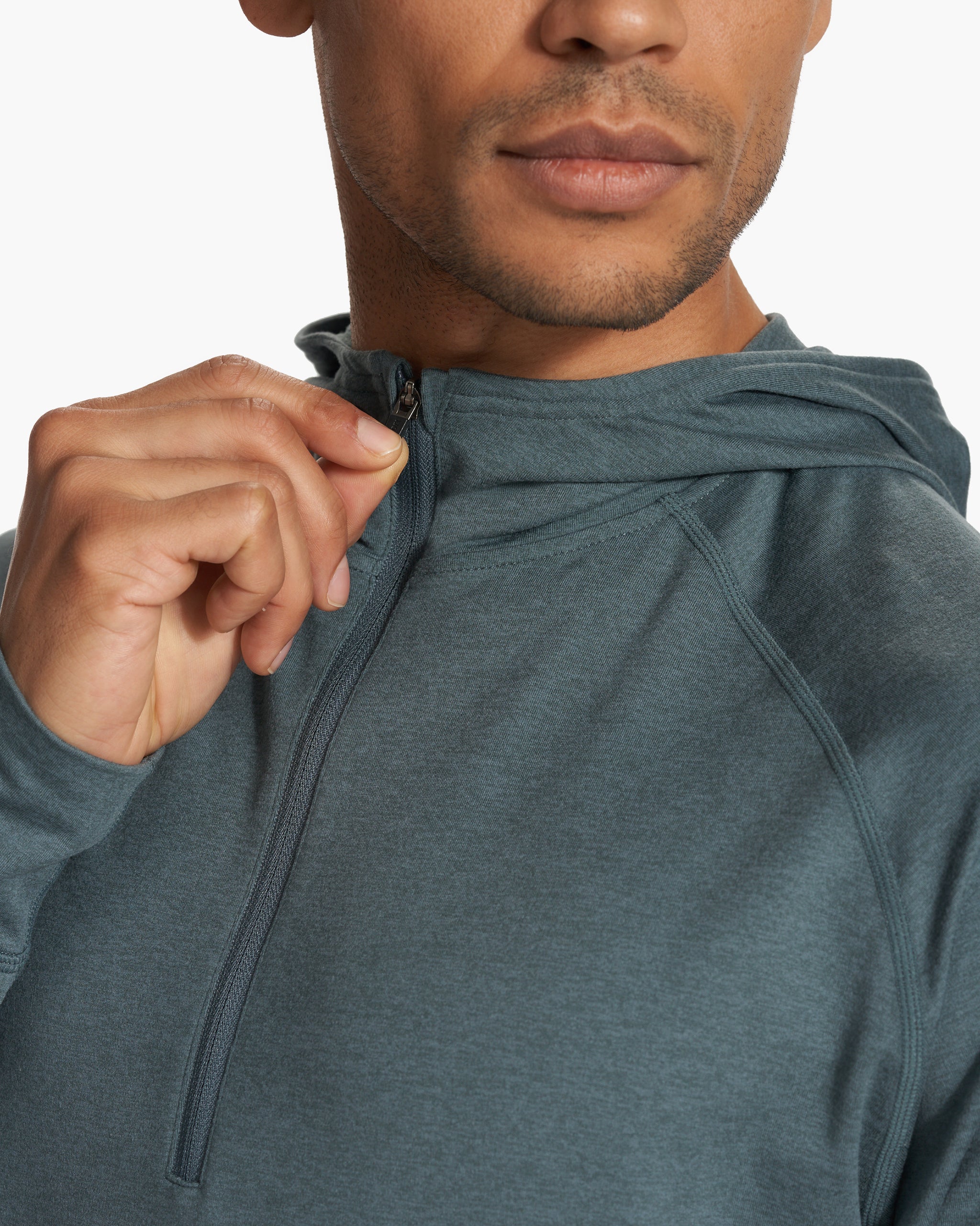 Ponto Performance Half Zip Hoodie | Lake Heather