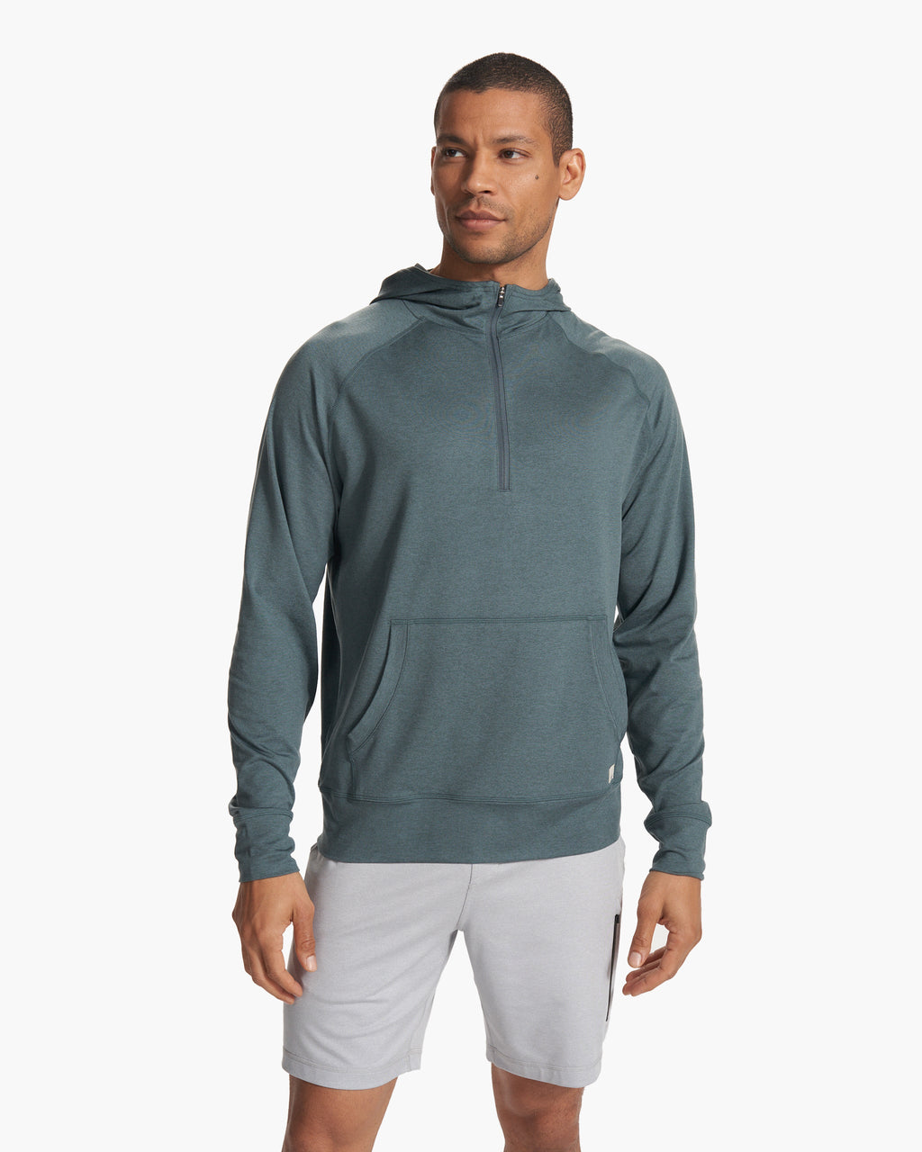 Ponto Performance Half Zip Hoodie | Lake Heather
