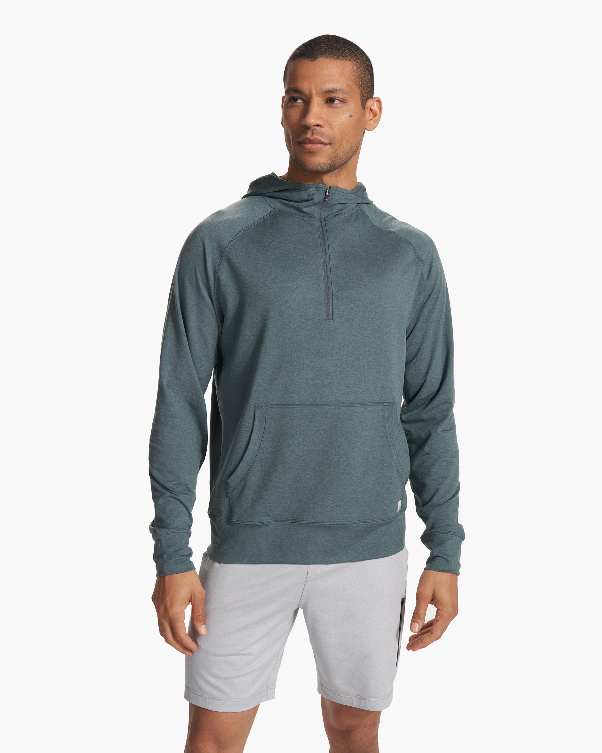 Ponto Performance Half Zip Hoodie | Lake Heather