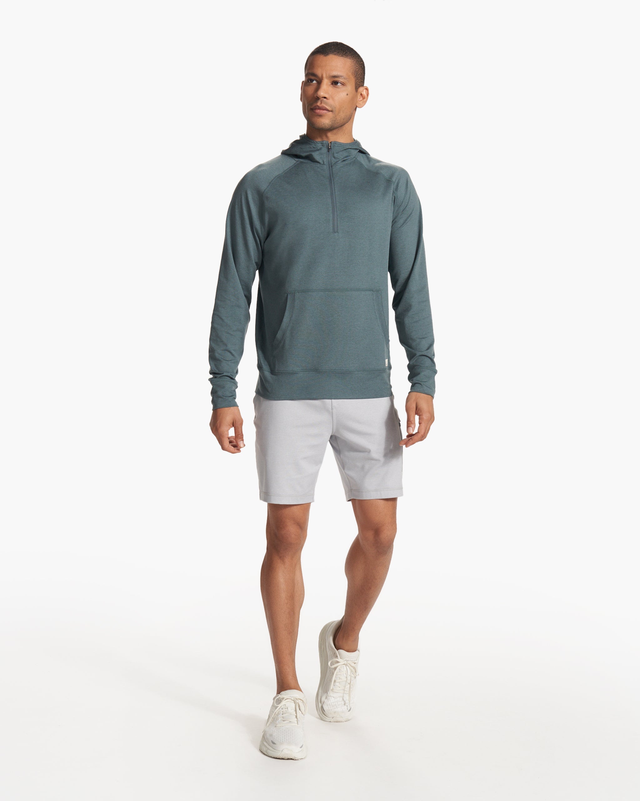 Ponto Performance Half Zip Hoodie | Lake Heather