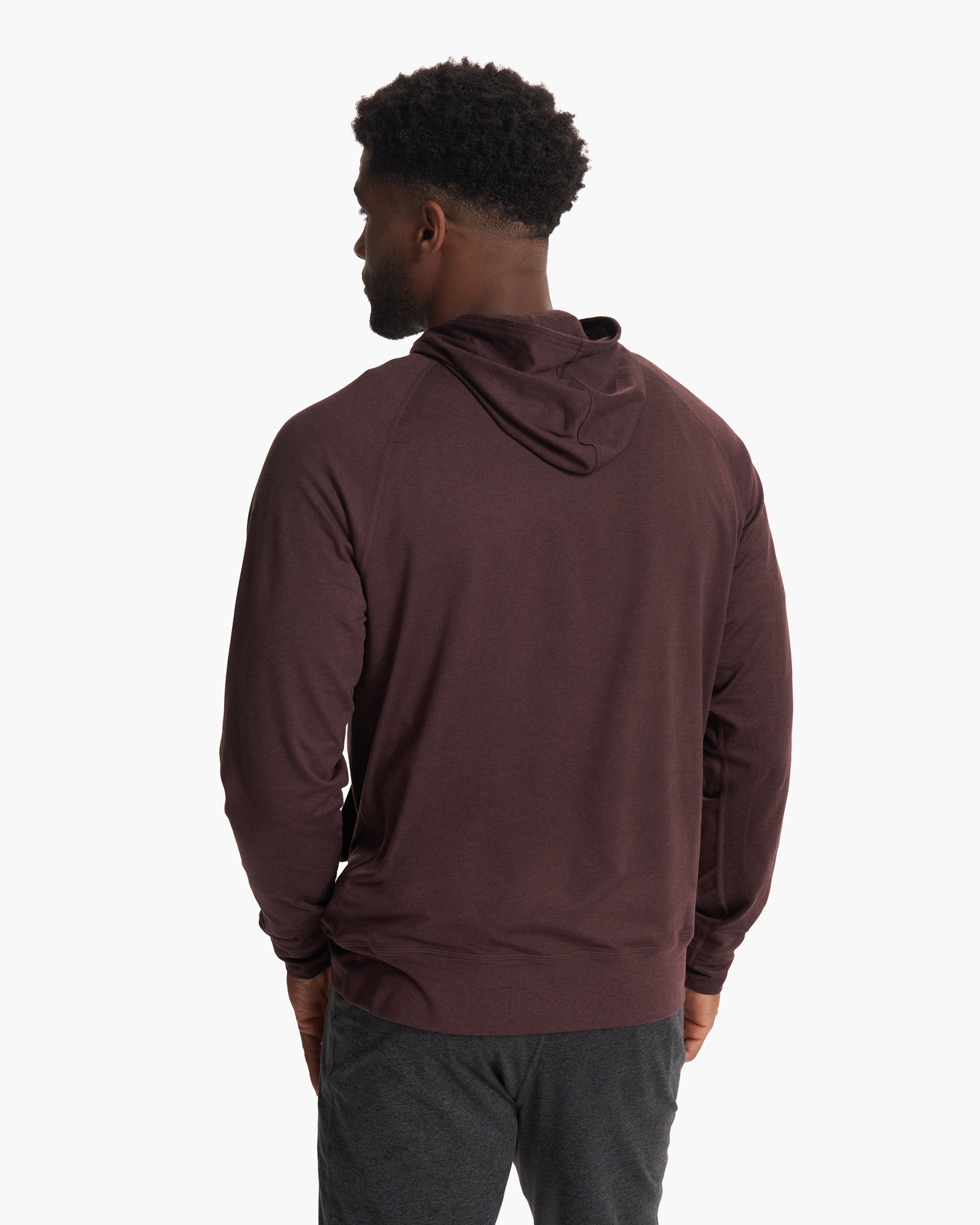 Ponto Performance Half Zip Hoodie | Mahogany Heather
