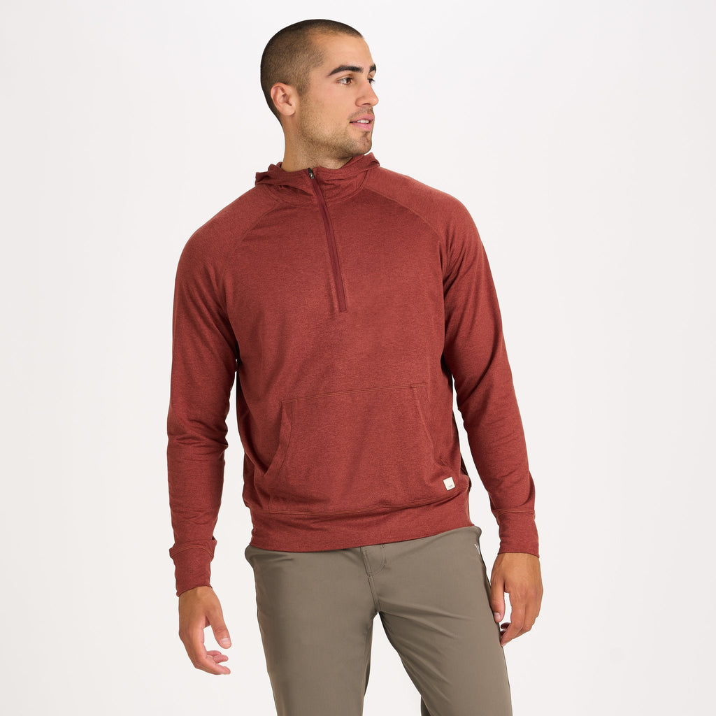 Ponto Performance Half Zip Hoodie | Red Clay Heather