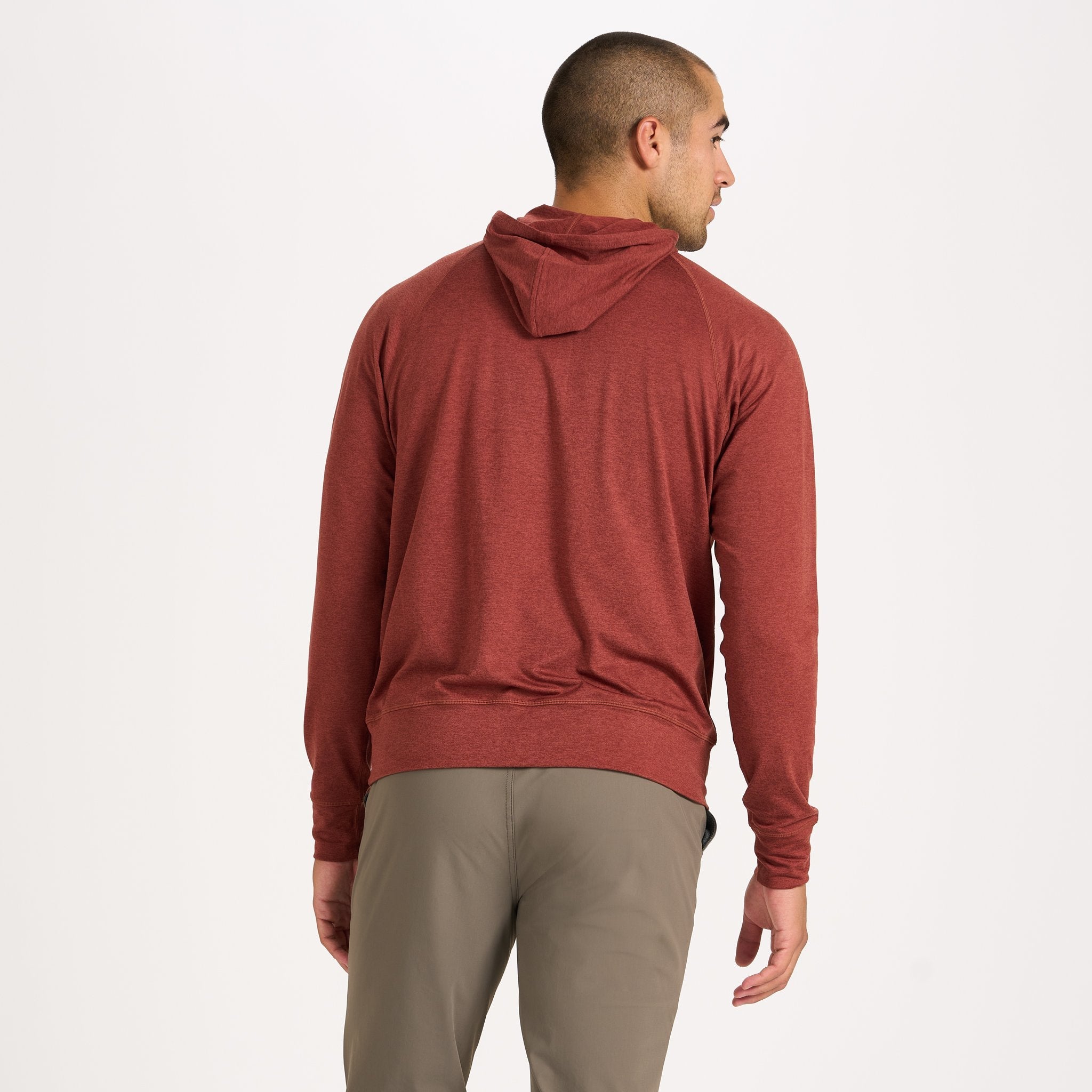 Ponto Performance Half Zip Hoodie | Red Clay Heather