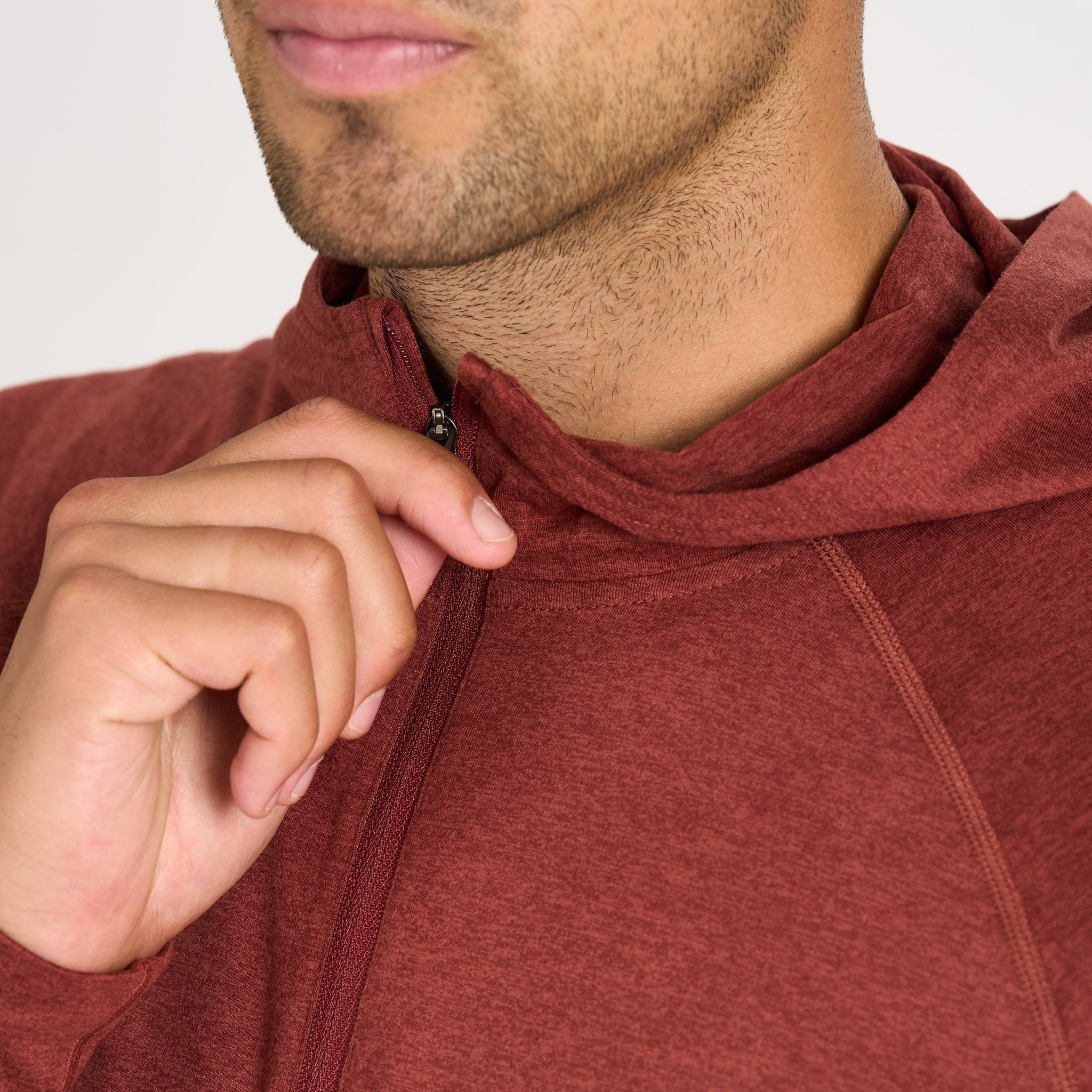Ponto Performance Half Zip Hoodie | Red Clay Heather