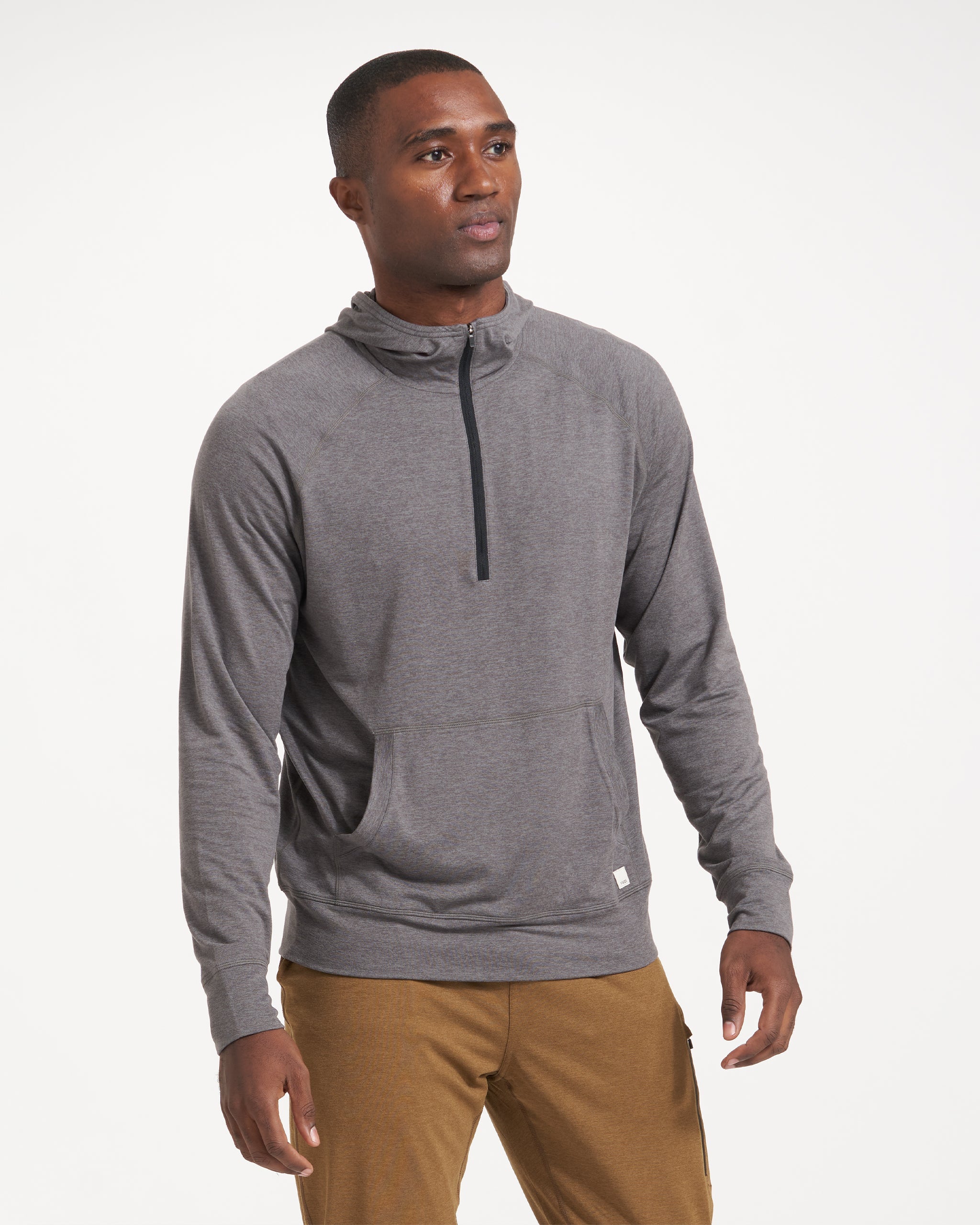 Ponto Performance Half Zip Hoodie | Smoke Heather