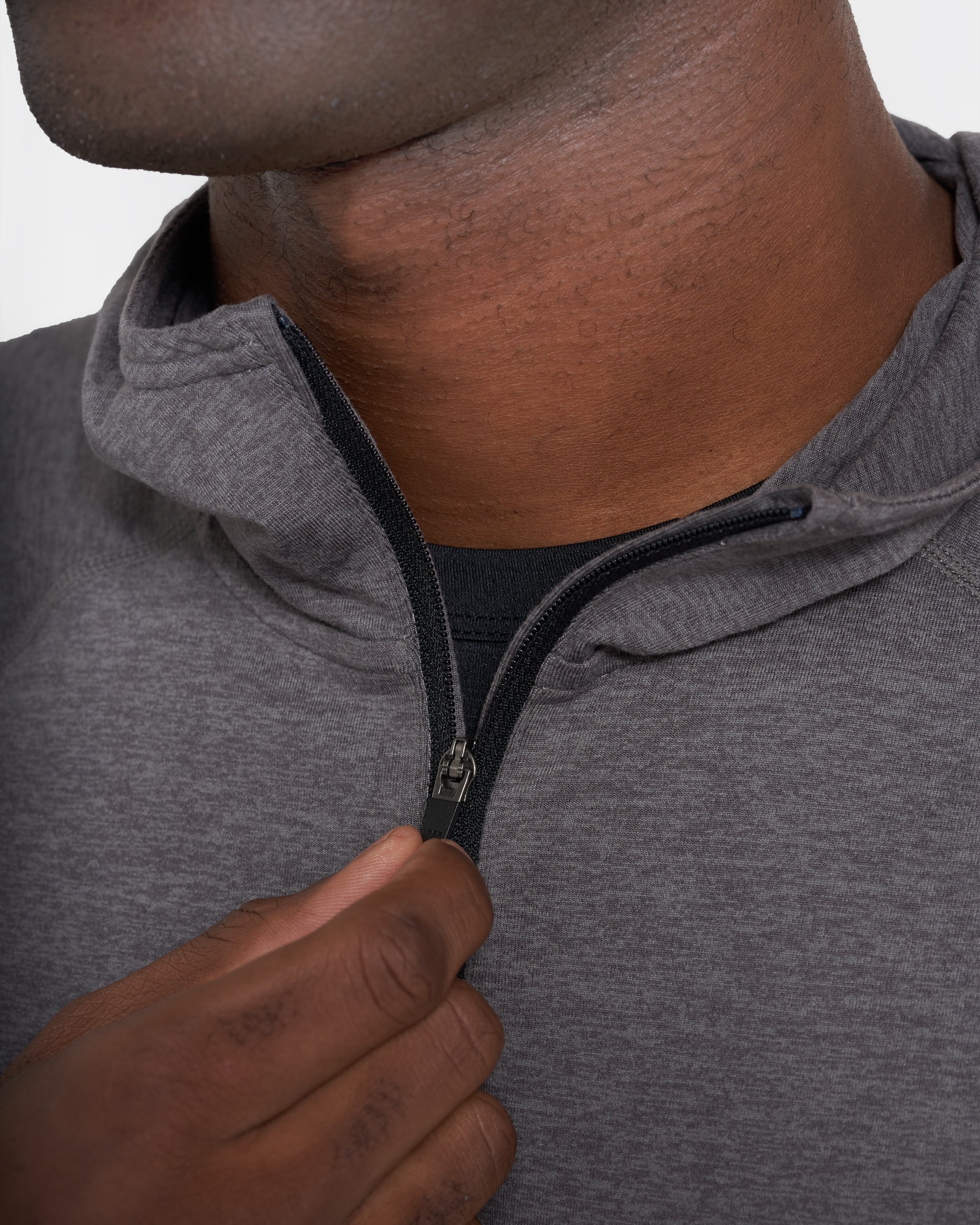 Ponto Performance Half Zip Hoodie | Smoke Heather