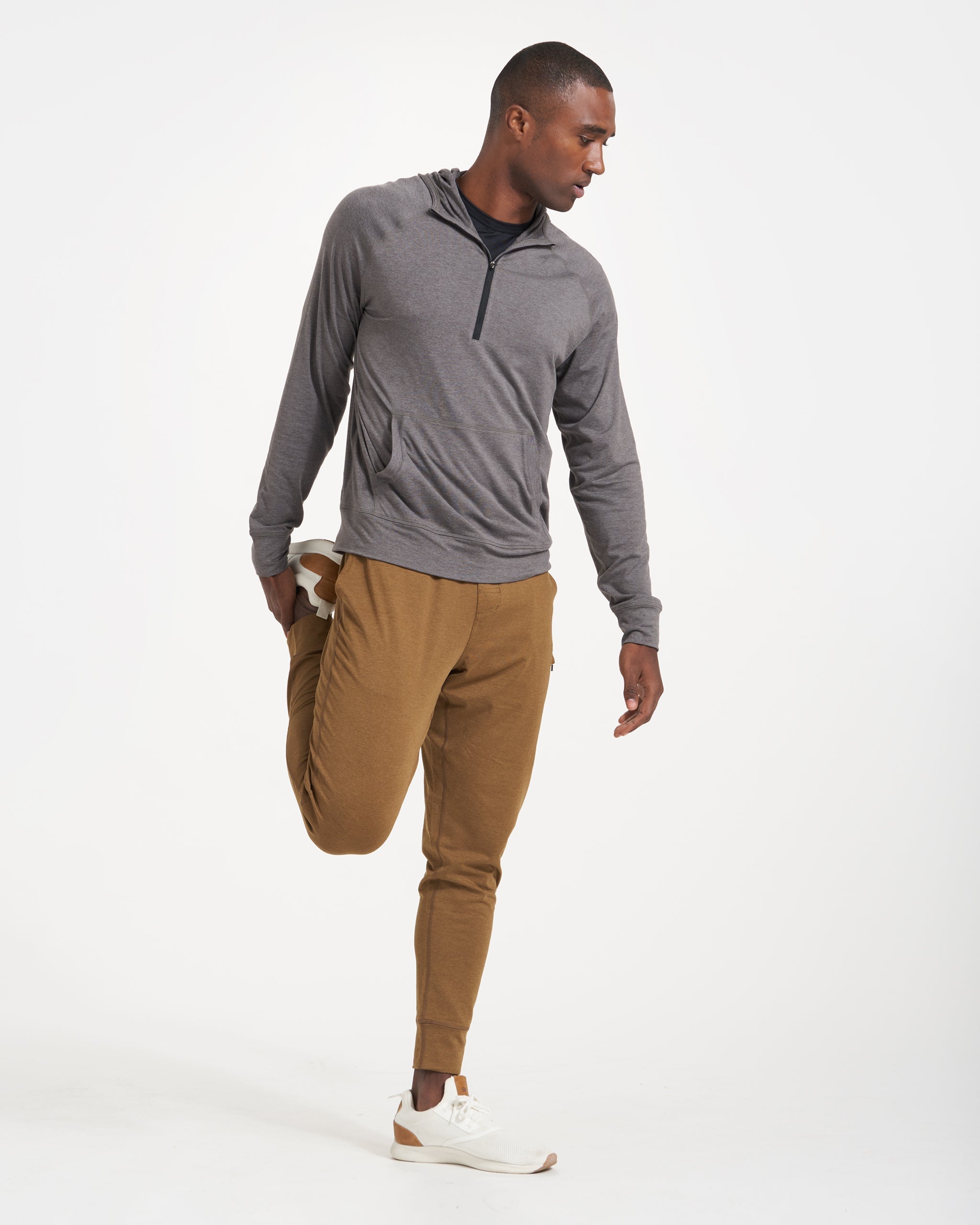 Ponto Performance Half Zip Hoodie | Smoke Heather