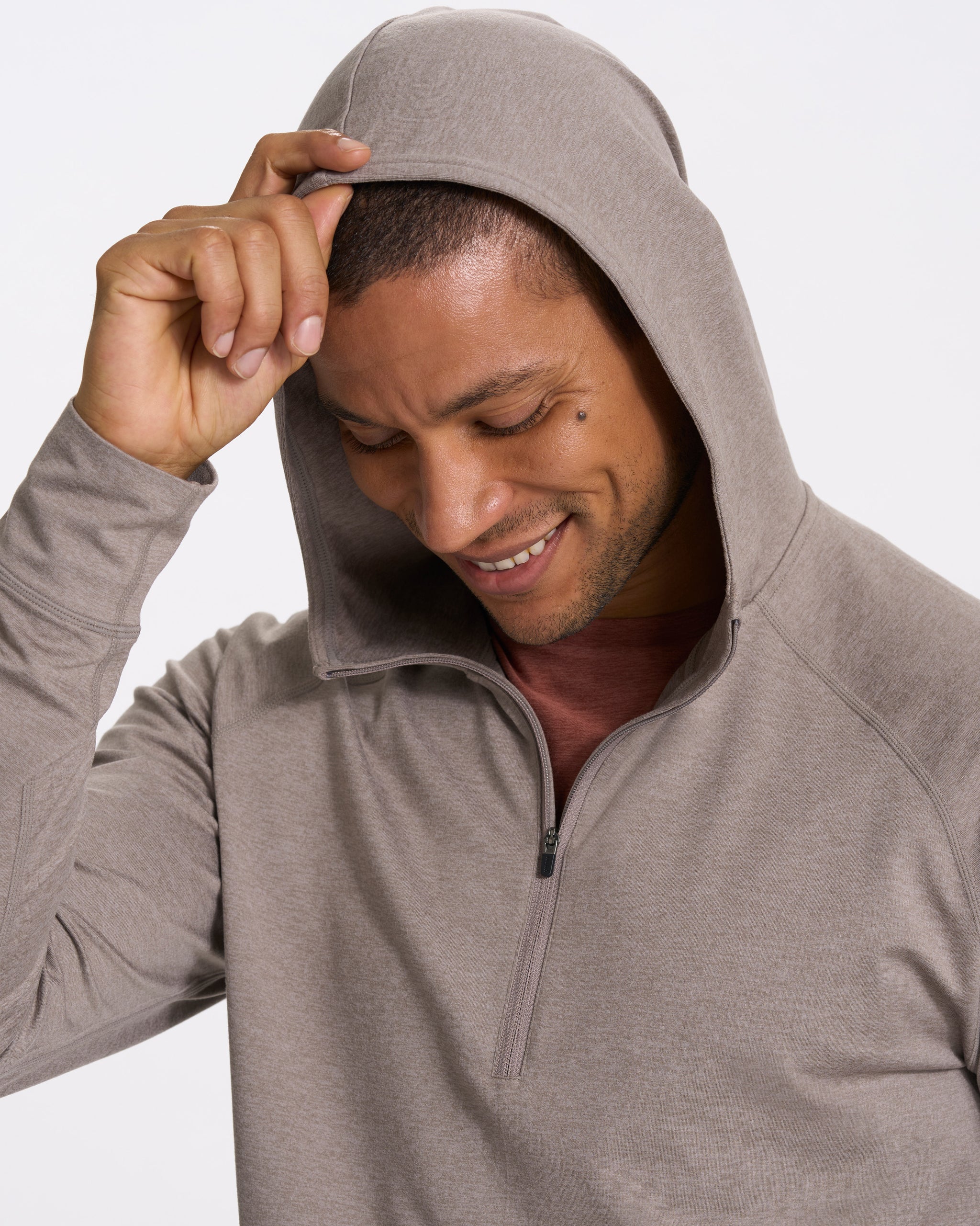 Ponto Performance Half Zip Hoodie | Walnut Heather