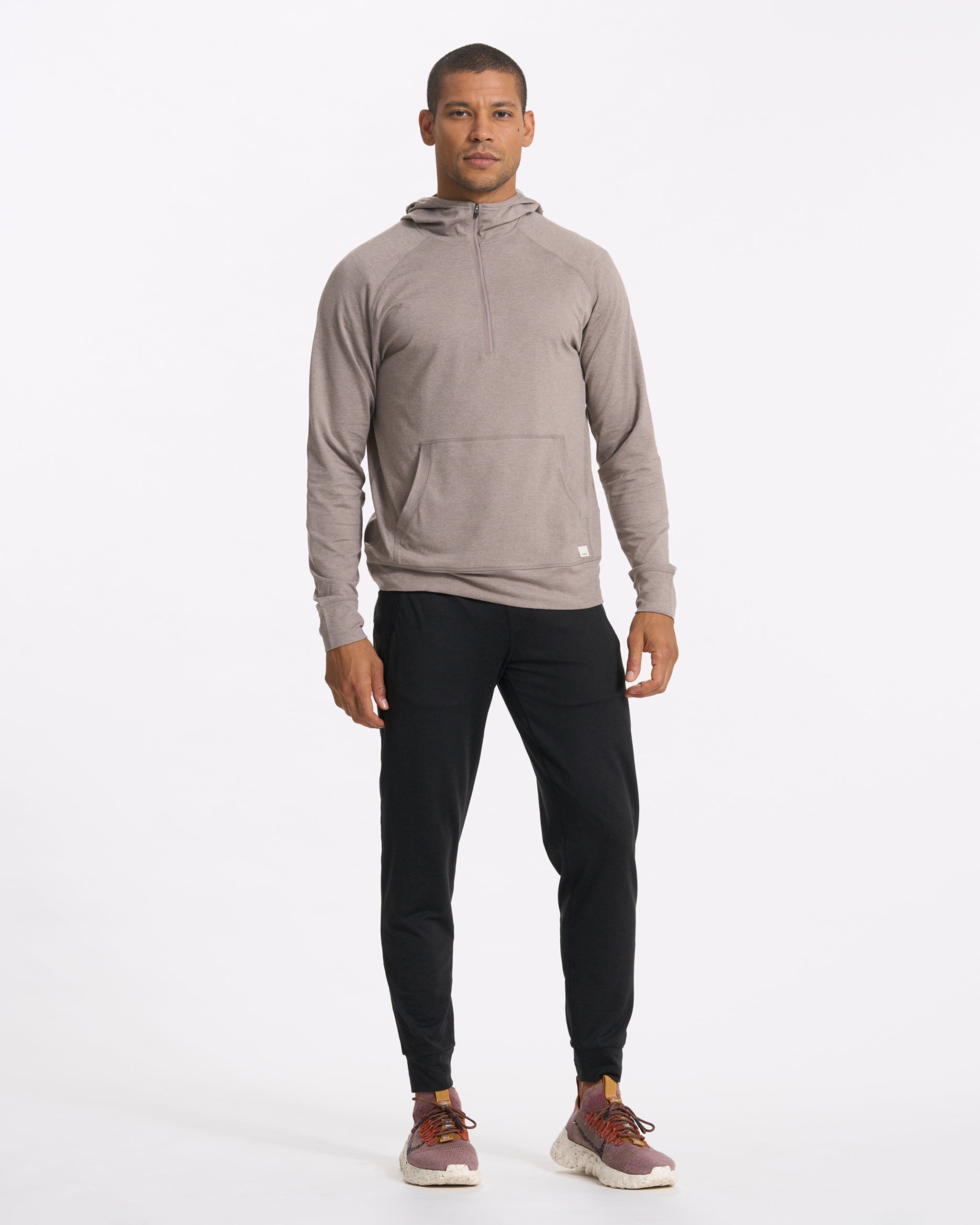Ponto Performance Half Zip Hoodie | Walnut Heather