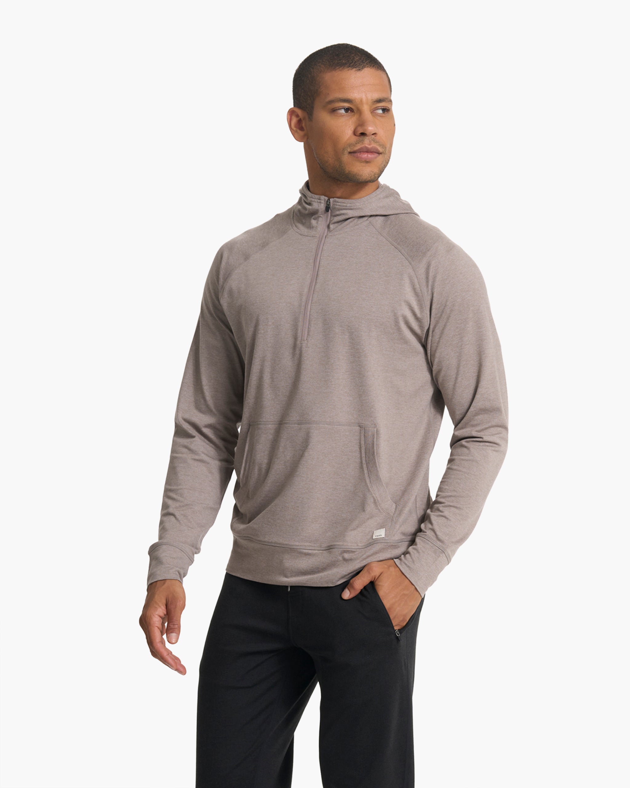 Ponto Performance Half Zip Hoodie | Walnut Heather