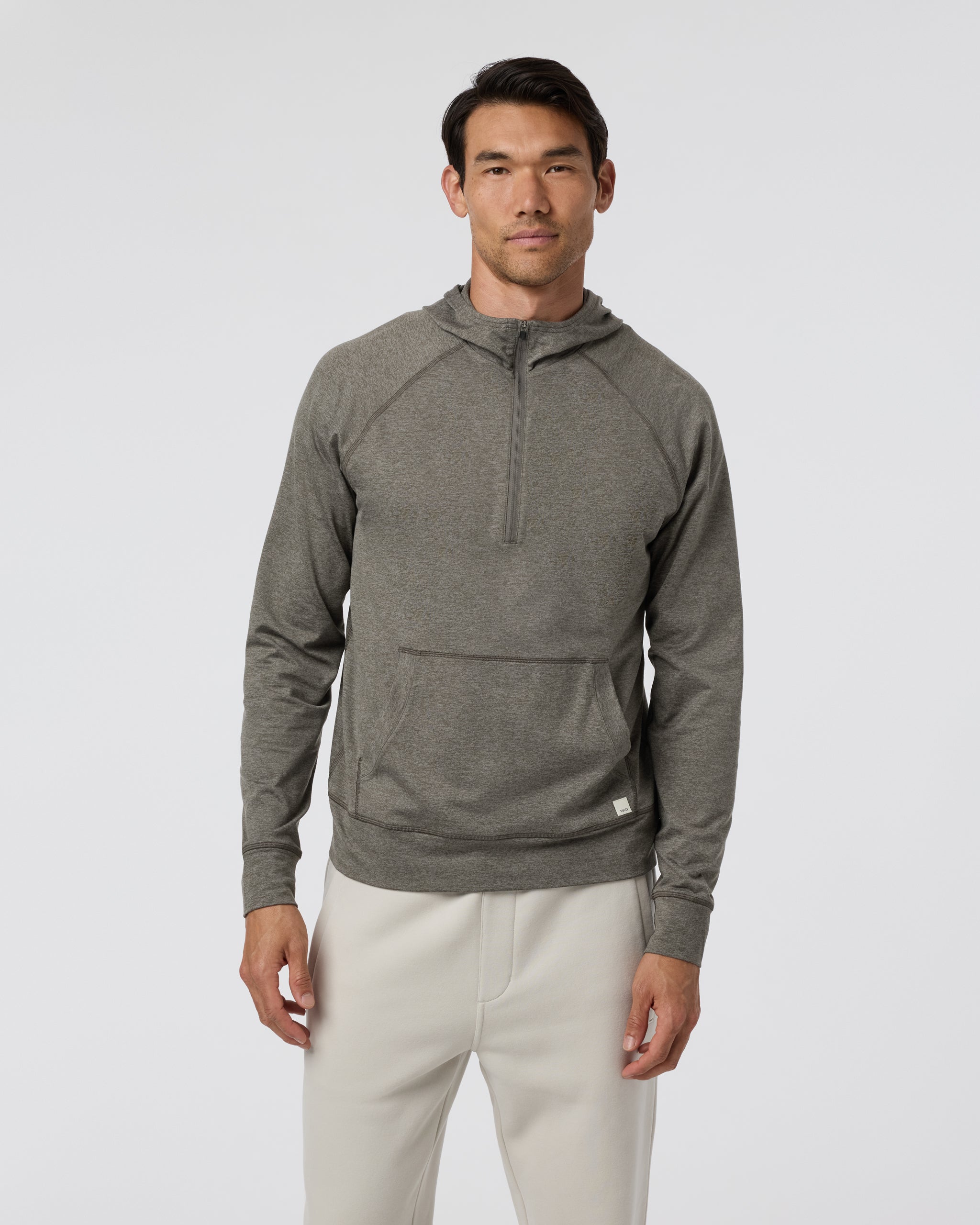 Ponto Performance Half Zip Hoodie | Warm Grey Heather