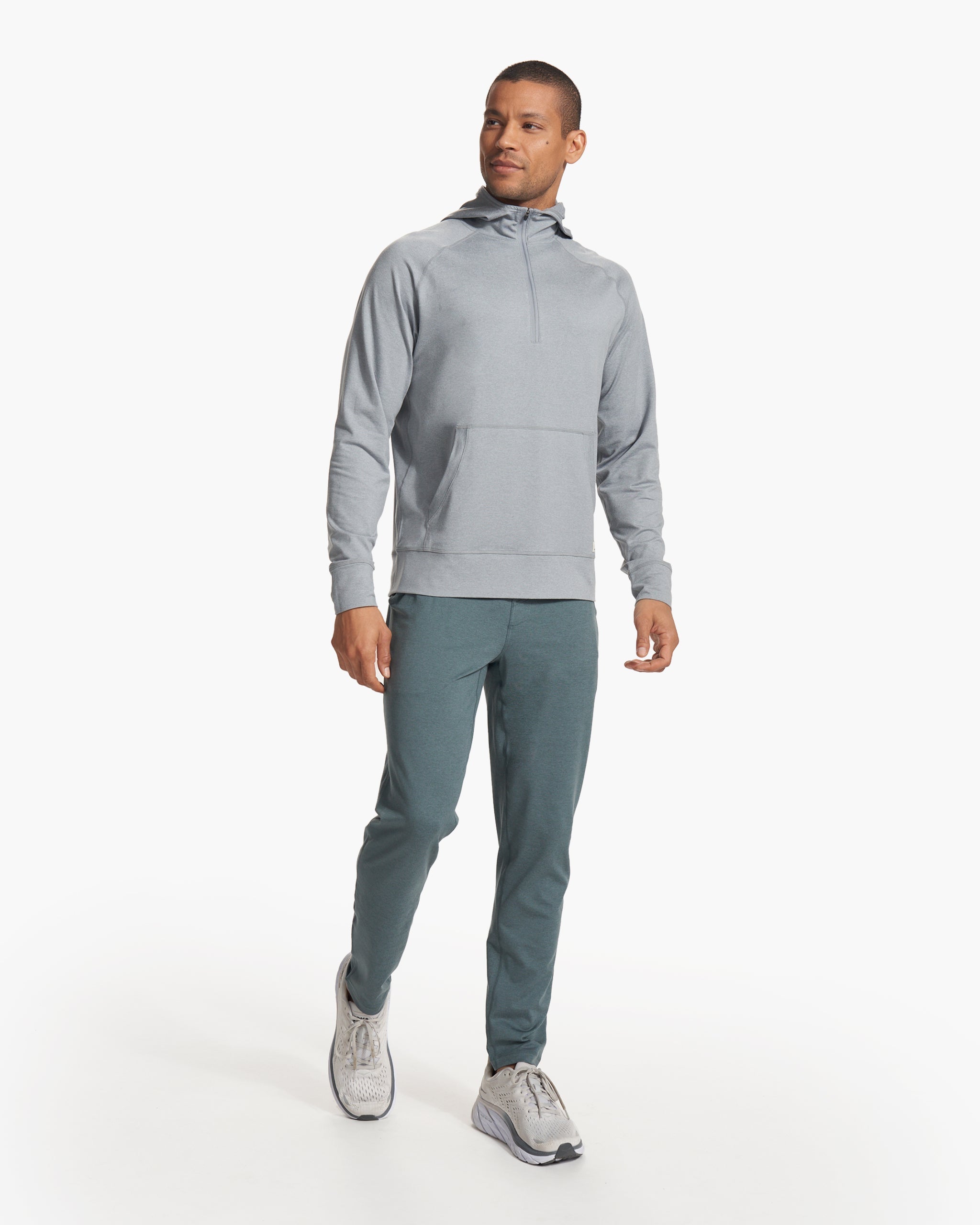 Ponto Performance Half Zip Hoodie | Steel Heather