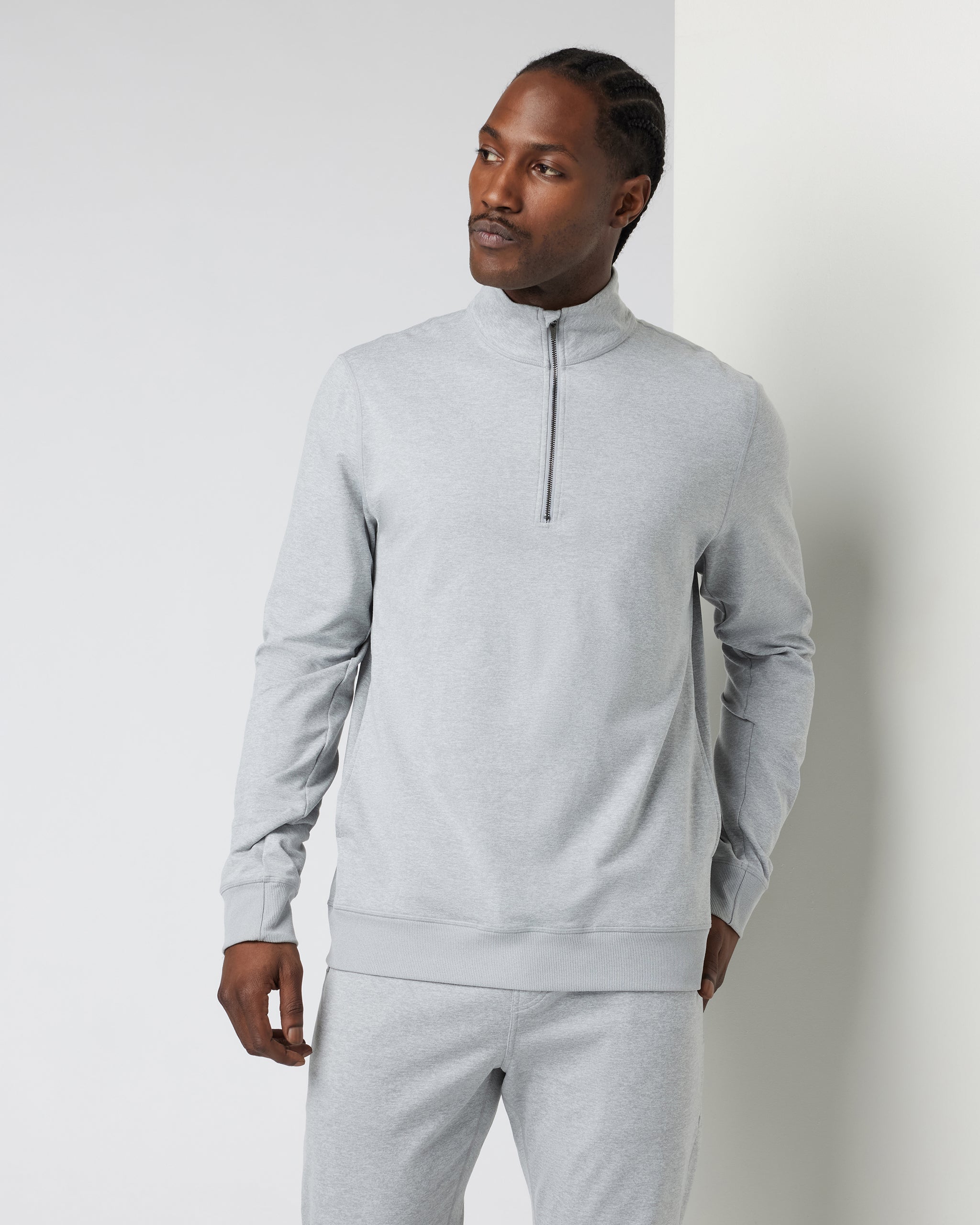 Coronado Half Zip | Light Heather Grey