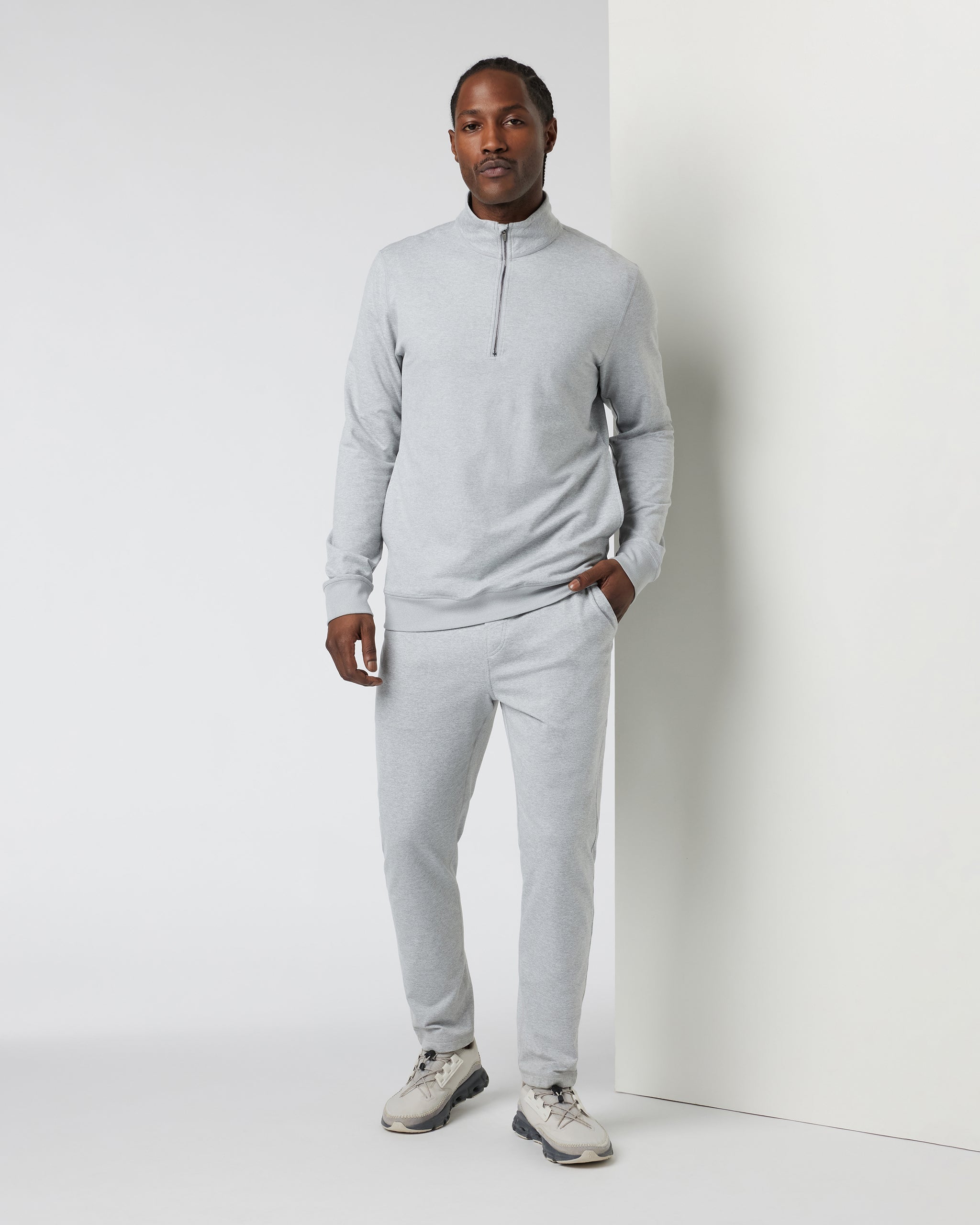 Coronado Half Zip | Light Heather Grey
