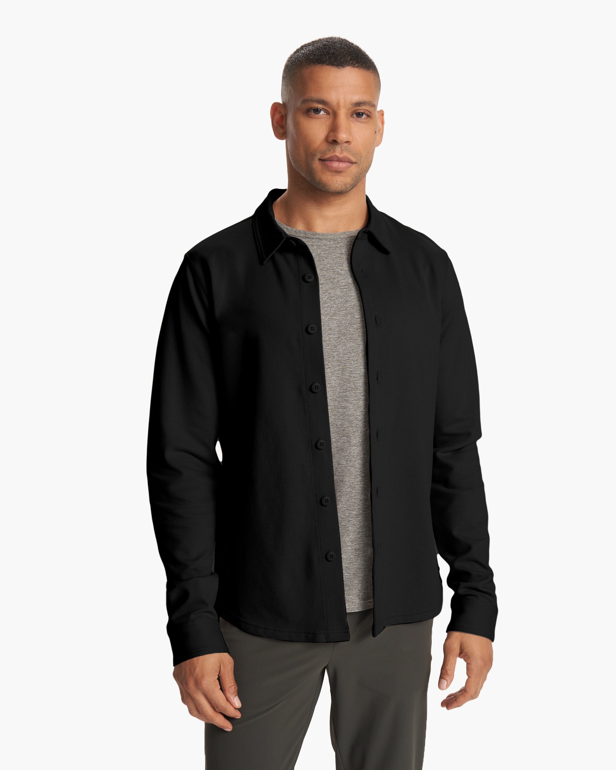 Long Sleeve Solana Button Down | Black