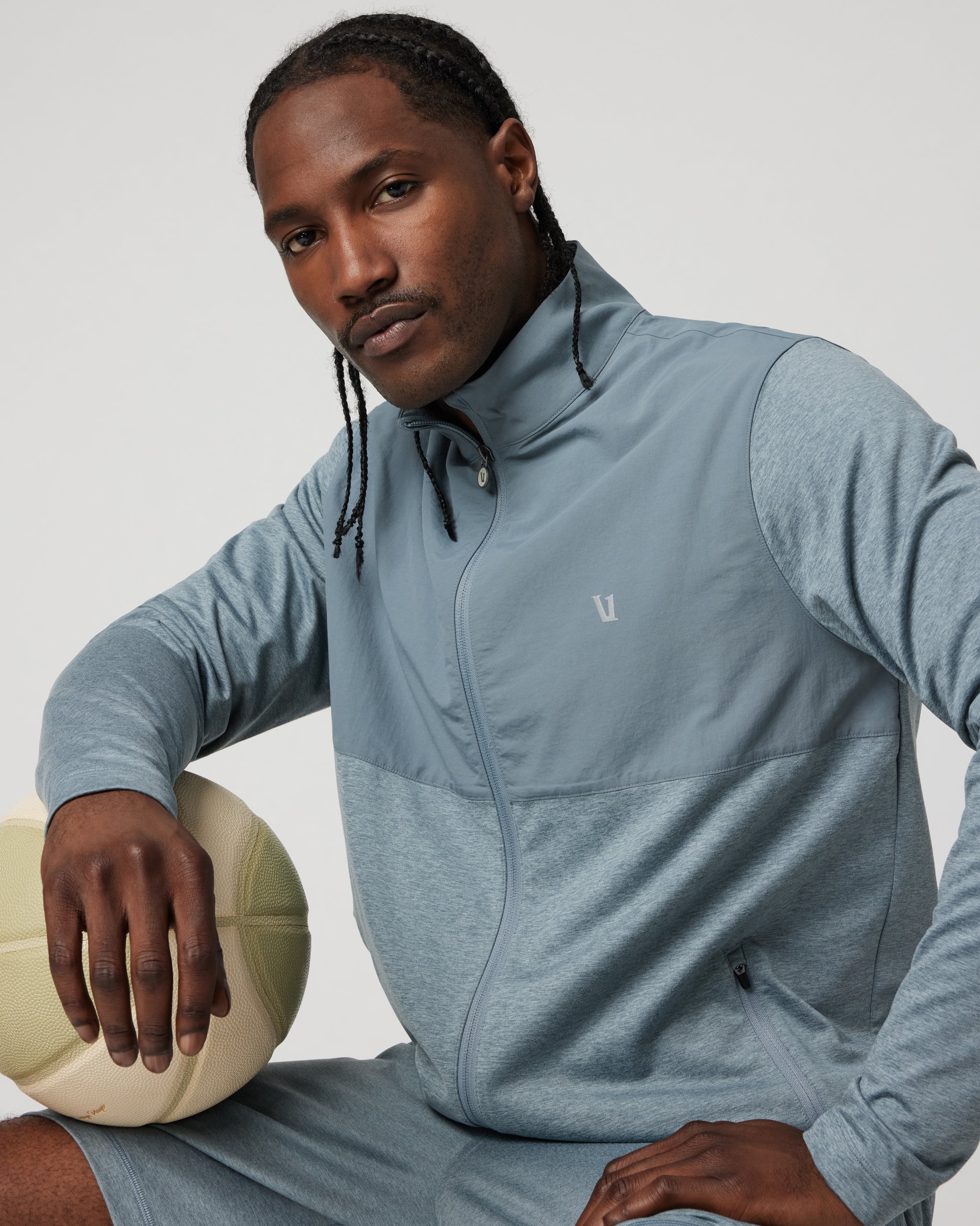 Sunday Element Track Jacket | Dusty Blue Heather