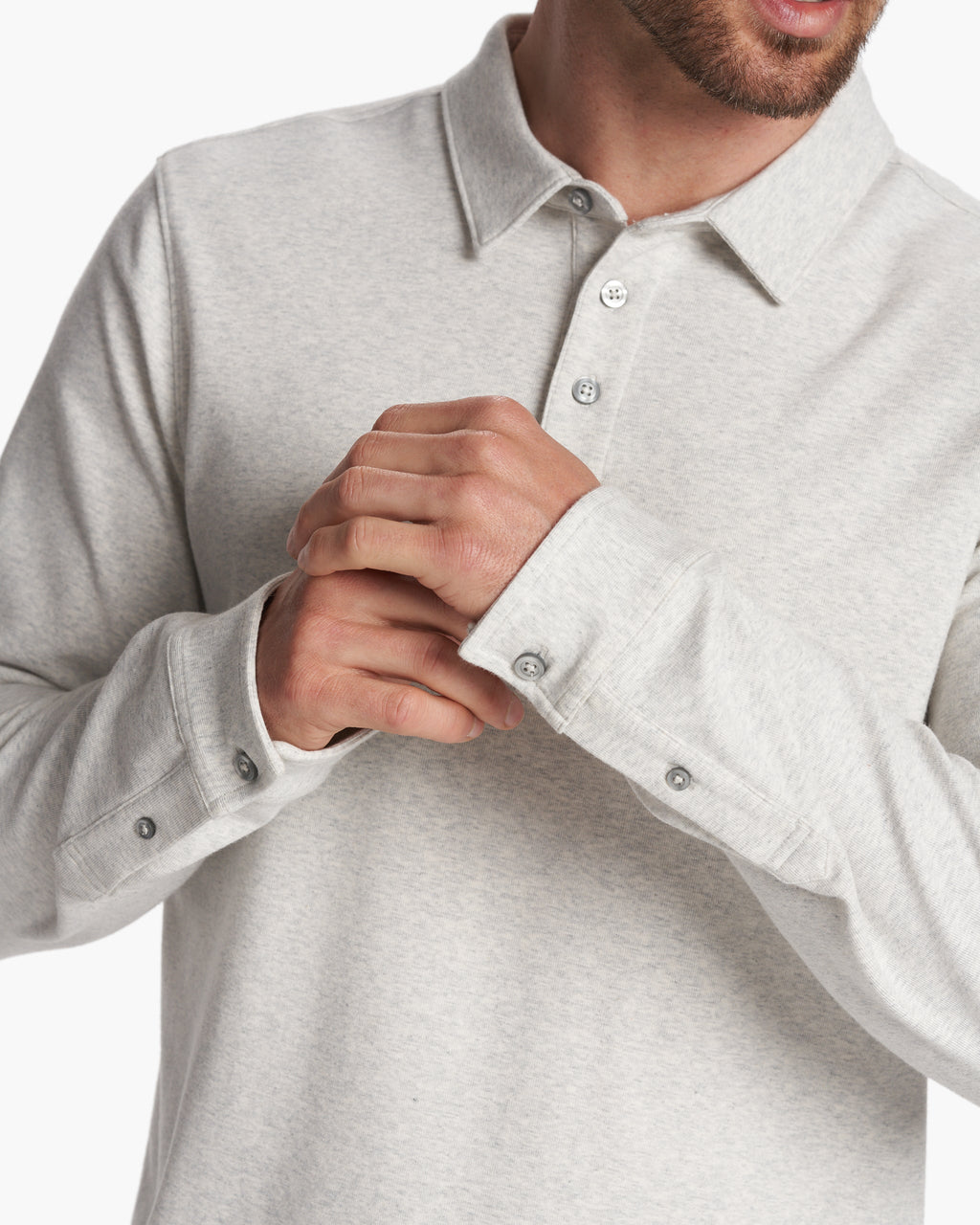 Long Sleeve Westport Polo | Oatmeal Heather
