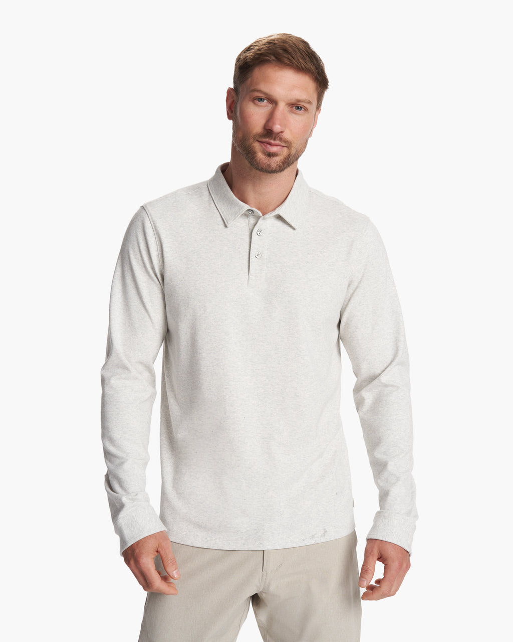Long Sleeve Westport Polo | Oatmeal Heather