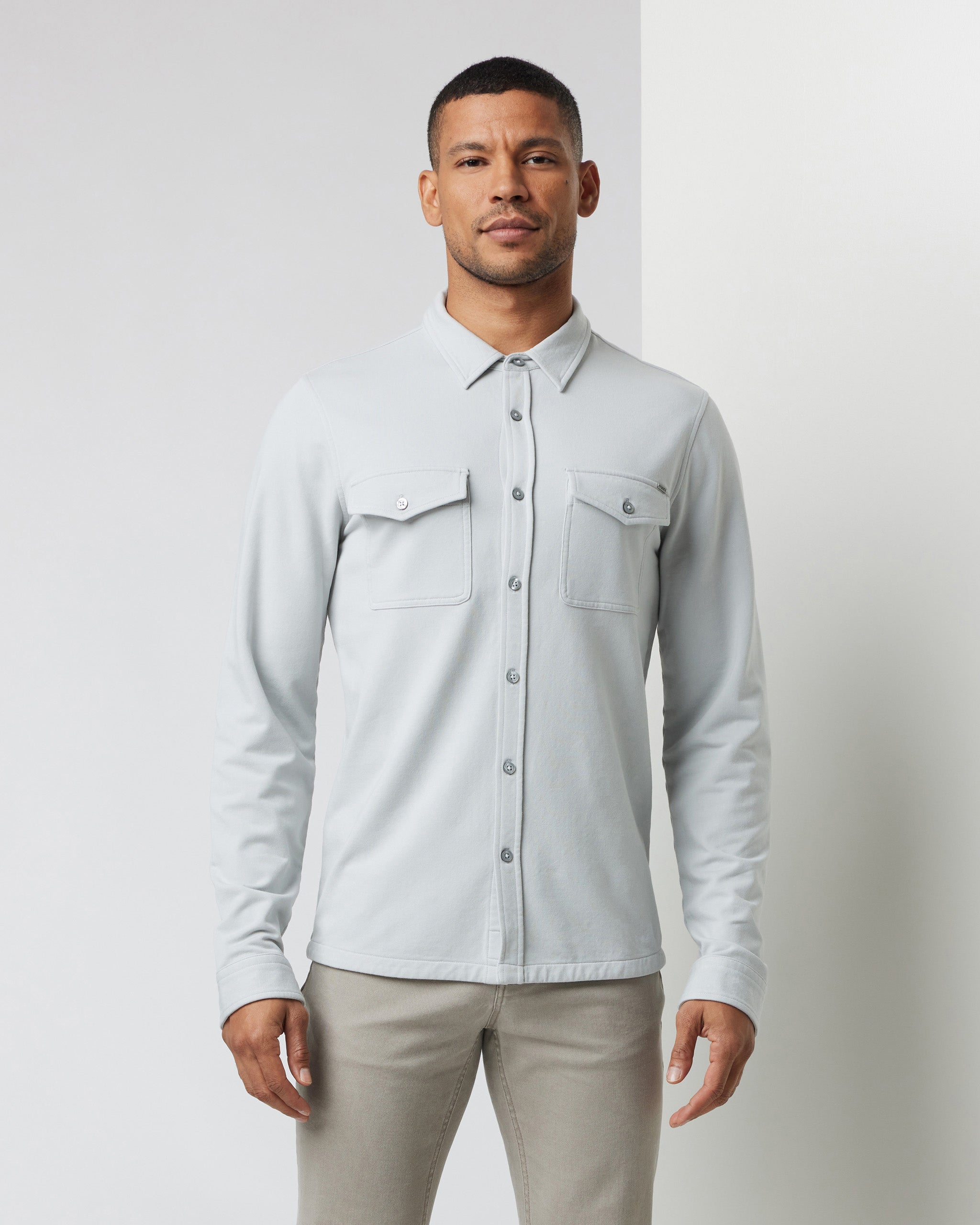 Boulevard Shirt Jacket | Sky Grey