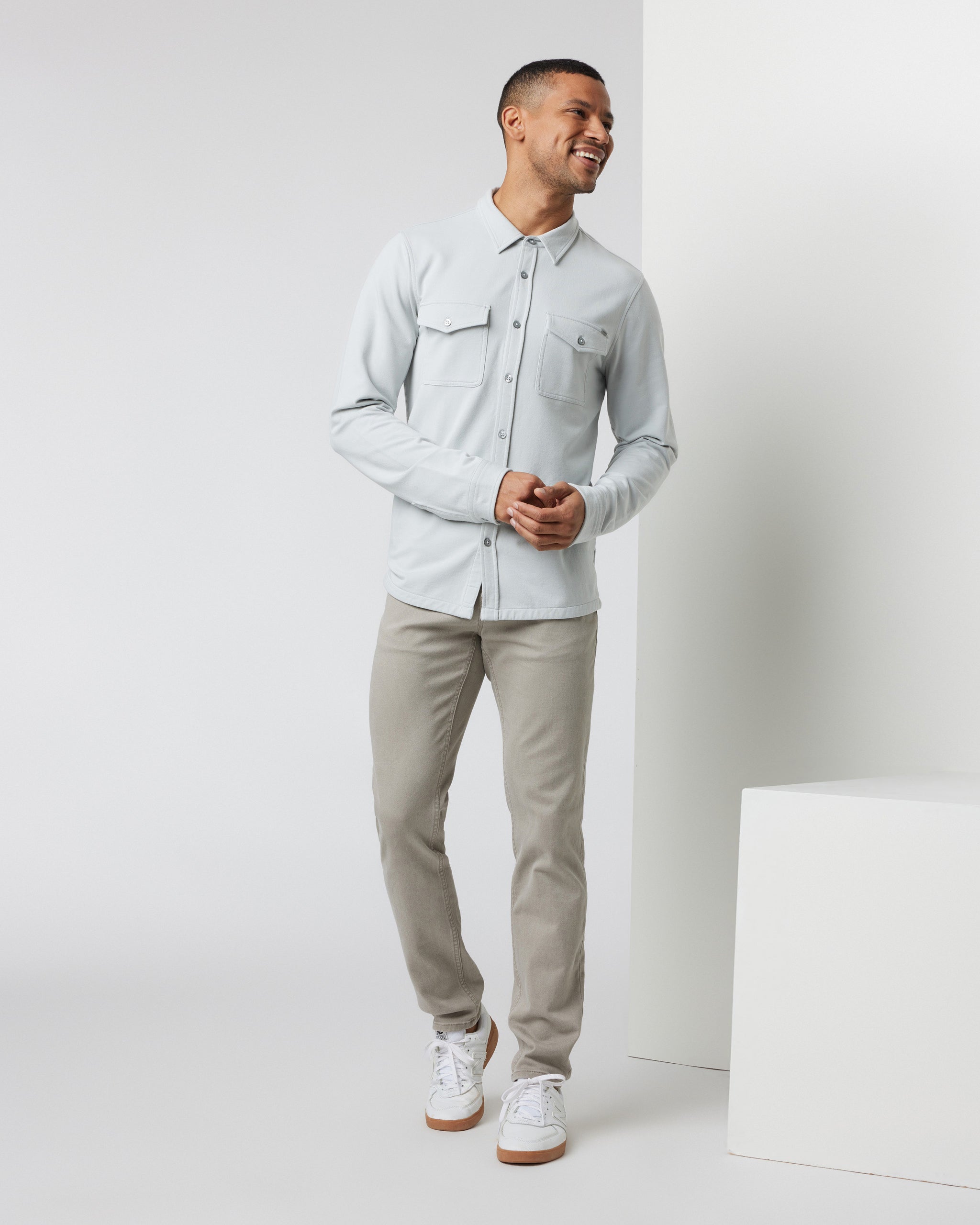 Boulevard Shirt Jacket | Sky Grey