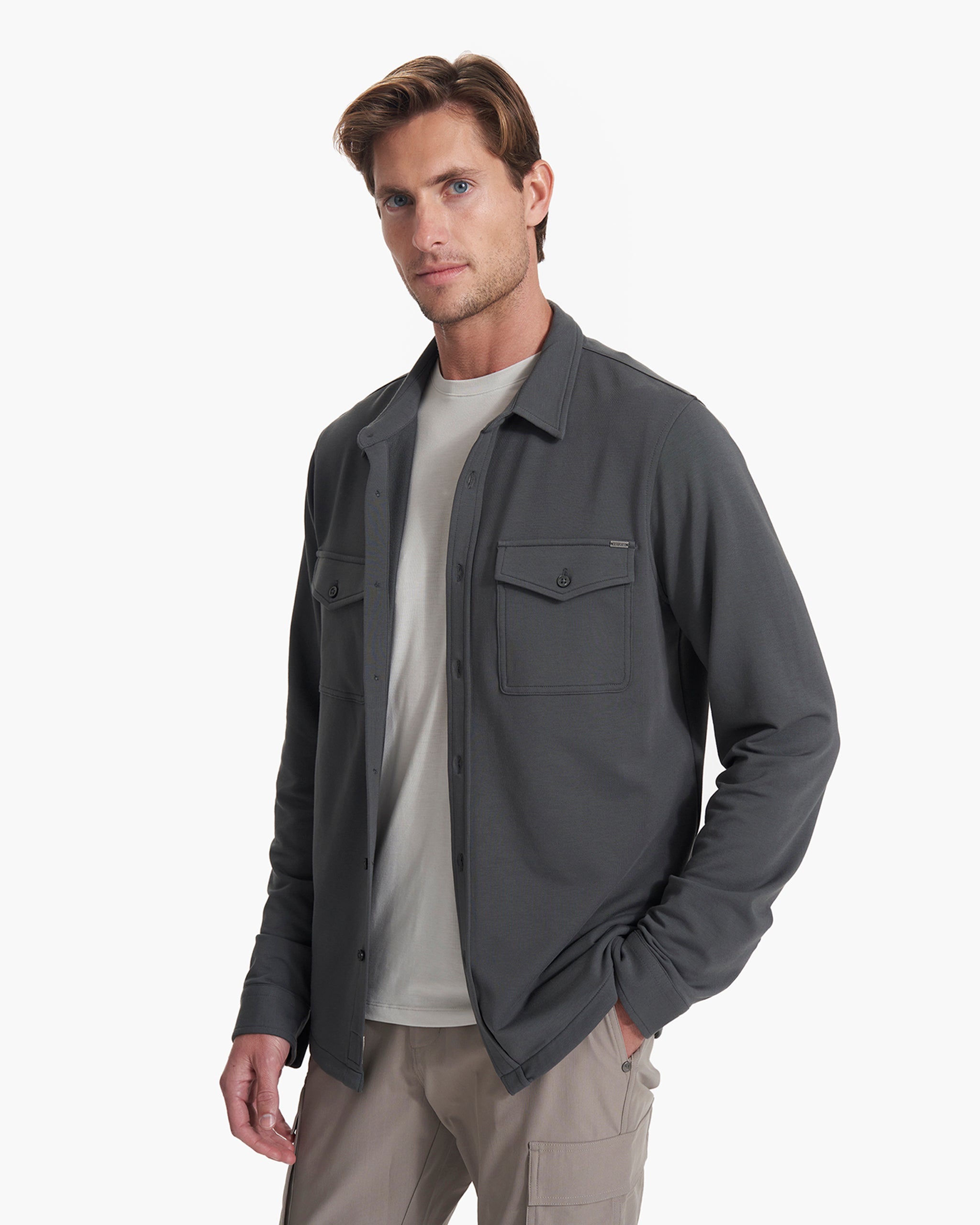 Boulevard Shirt Jacket | Shale