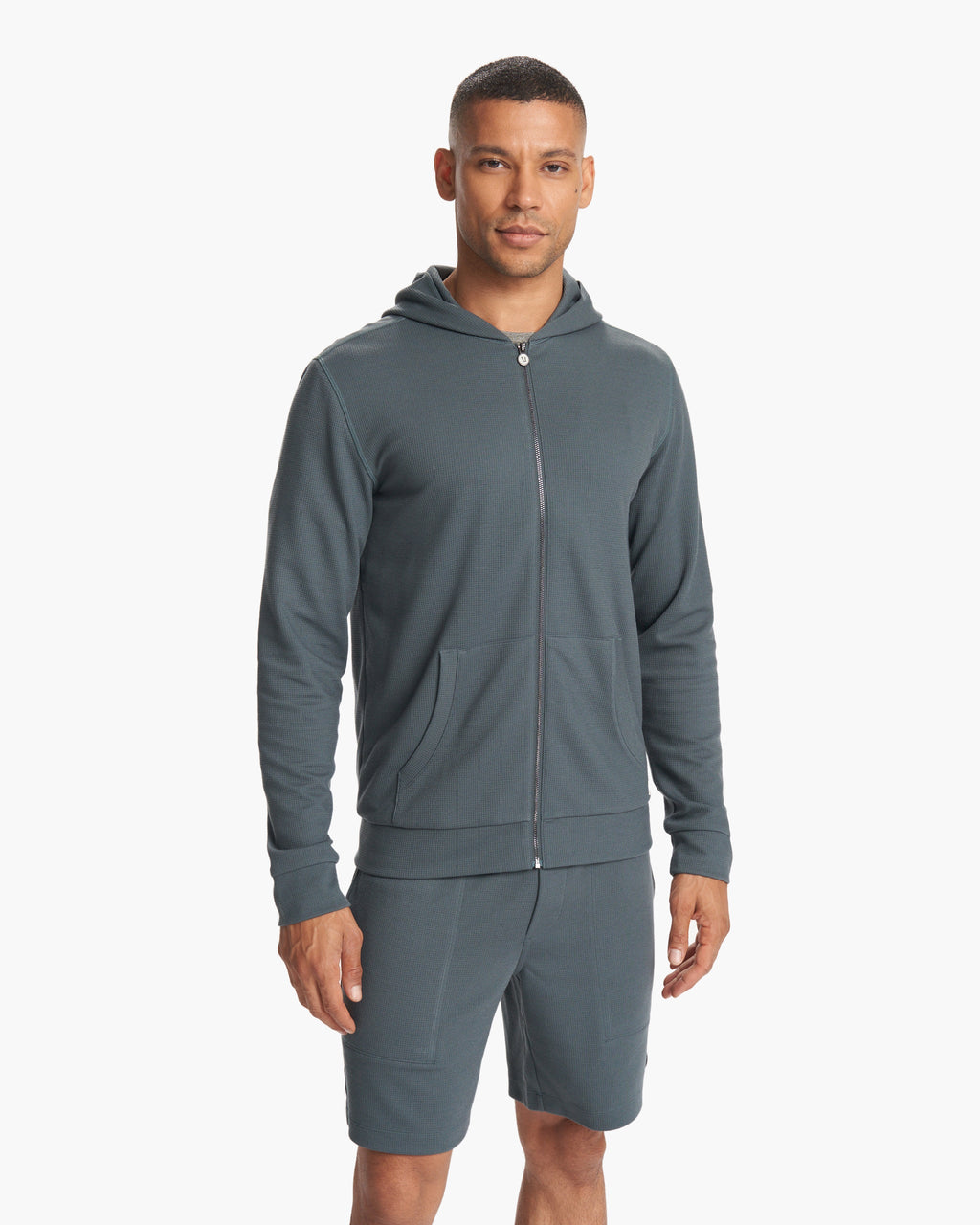 Performance Waffle Zip Hoodie 2.0 | Lake