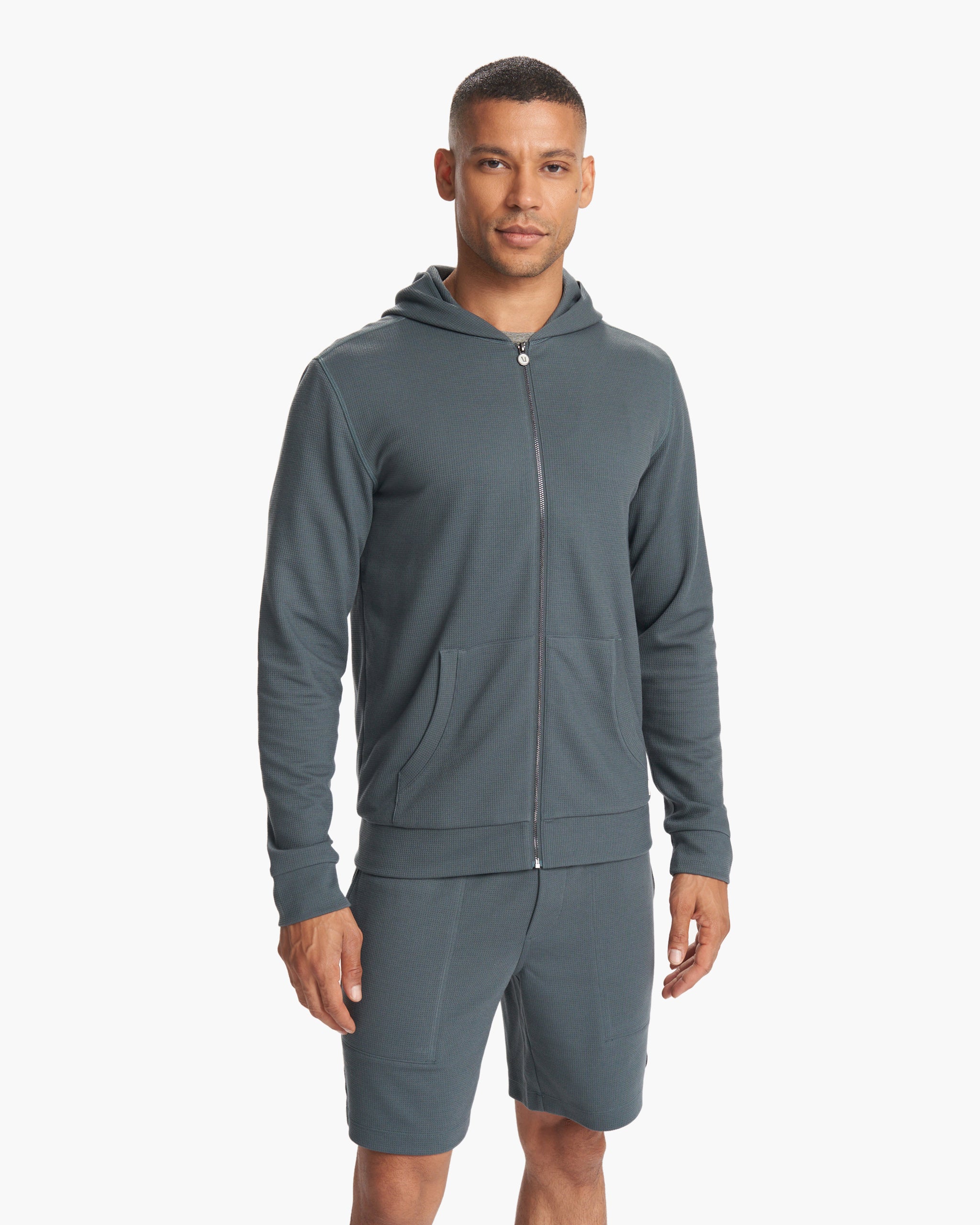 Performance Waffle Zip Hoodie 2.0 | Lake