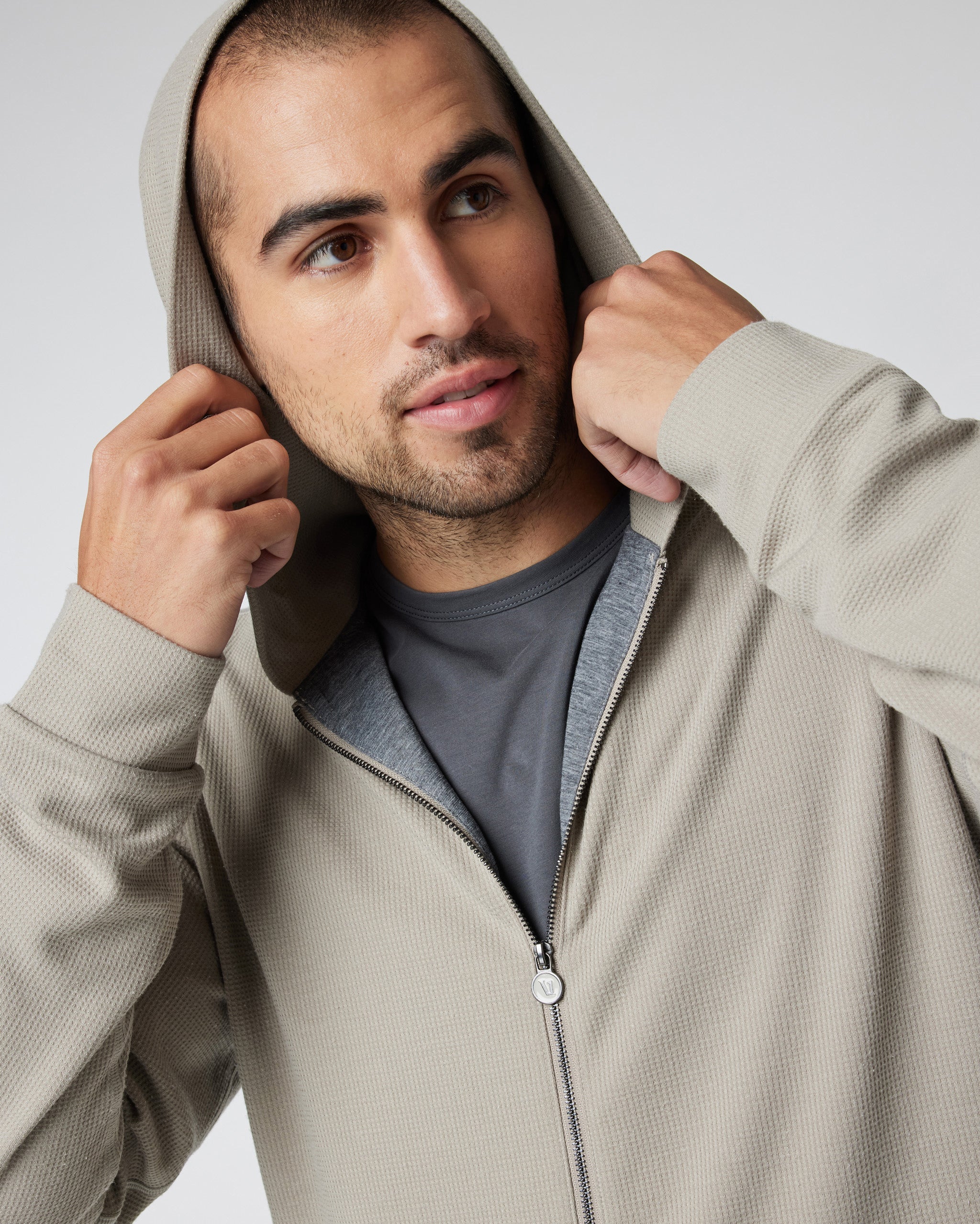 Performance Waffle Zip Hoodie 2.0 | Toast
