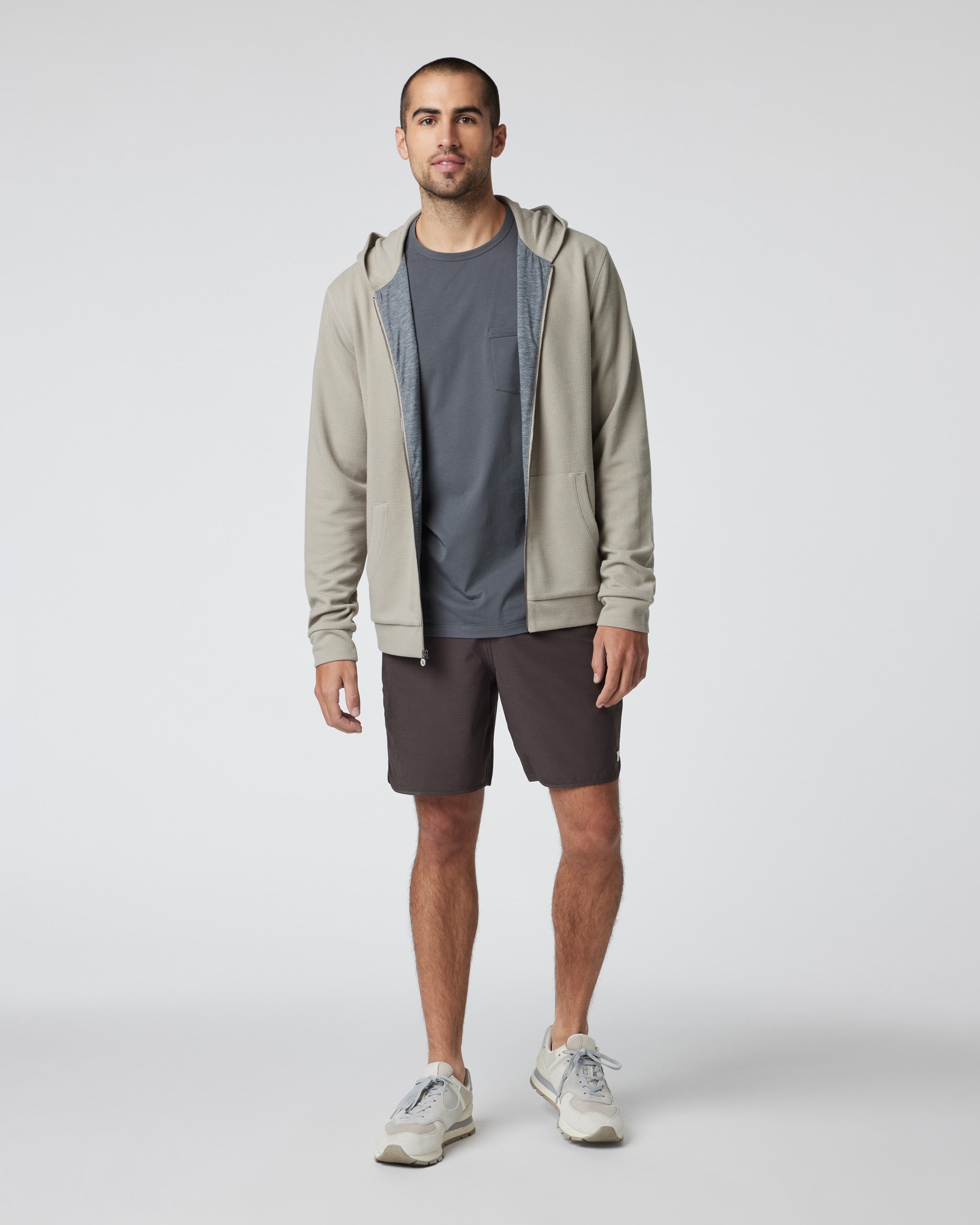 Performance Waffle Zip Hoodie 2.0 | Toast