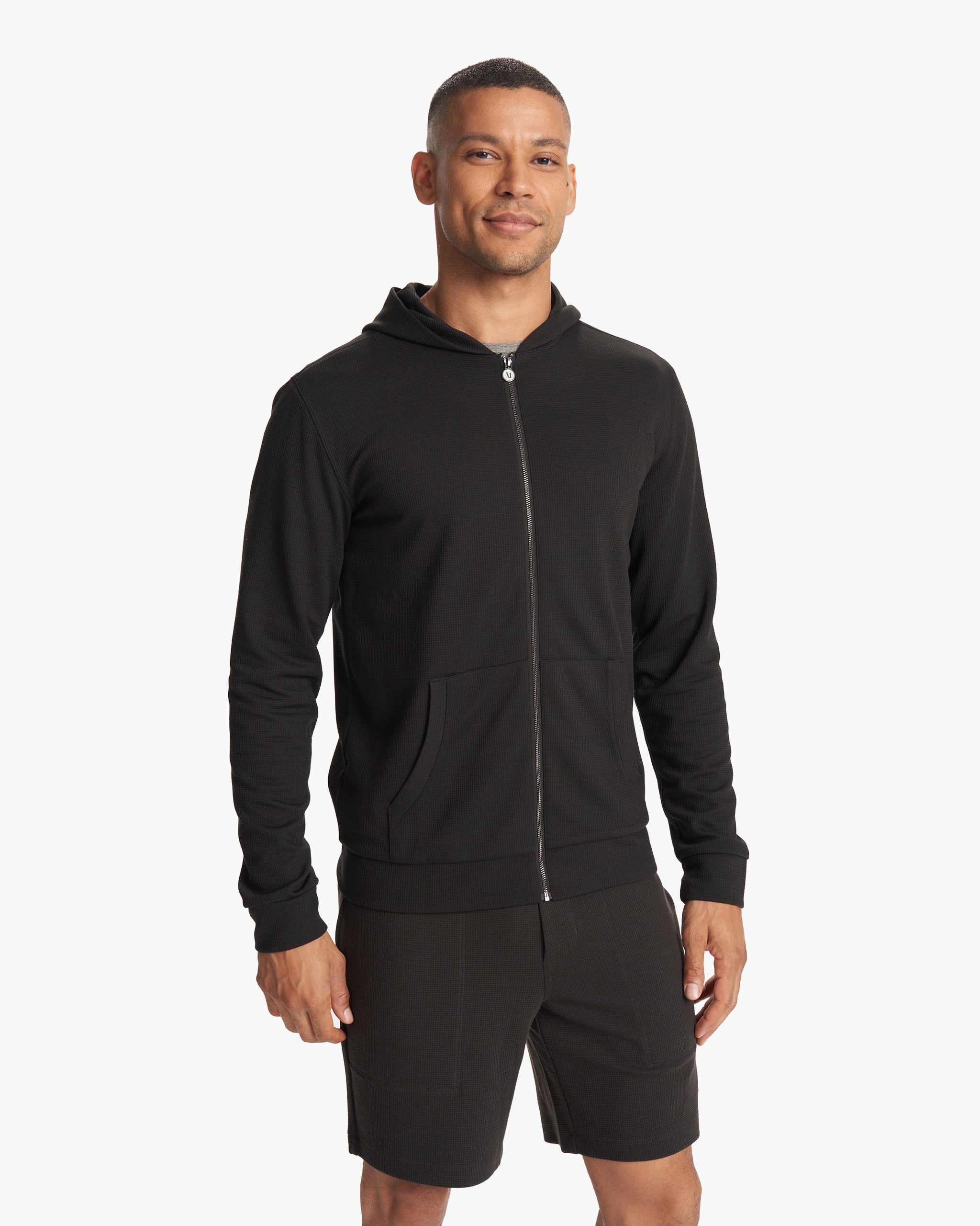 Performance Waffle Zip Hoodie 2.0 | Black