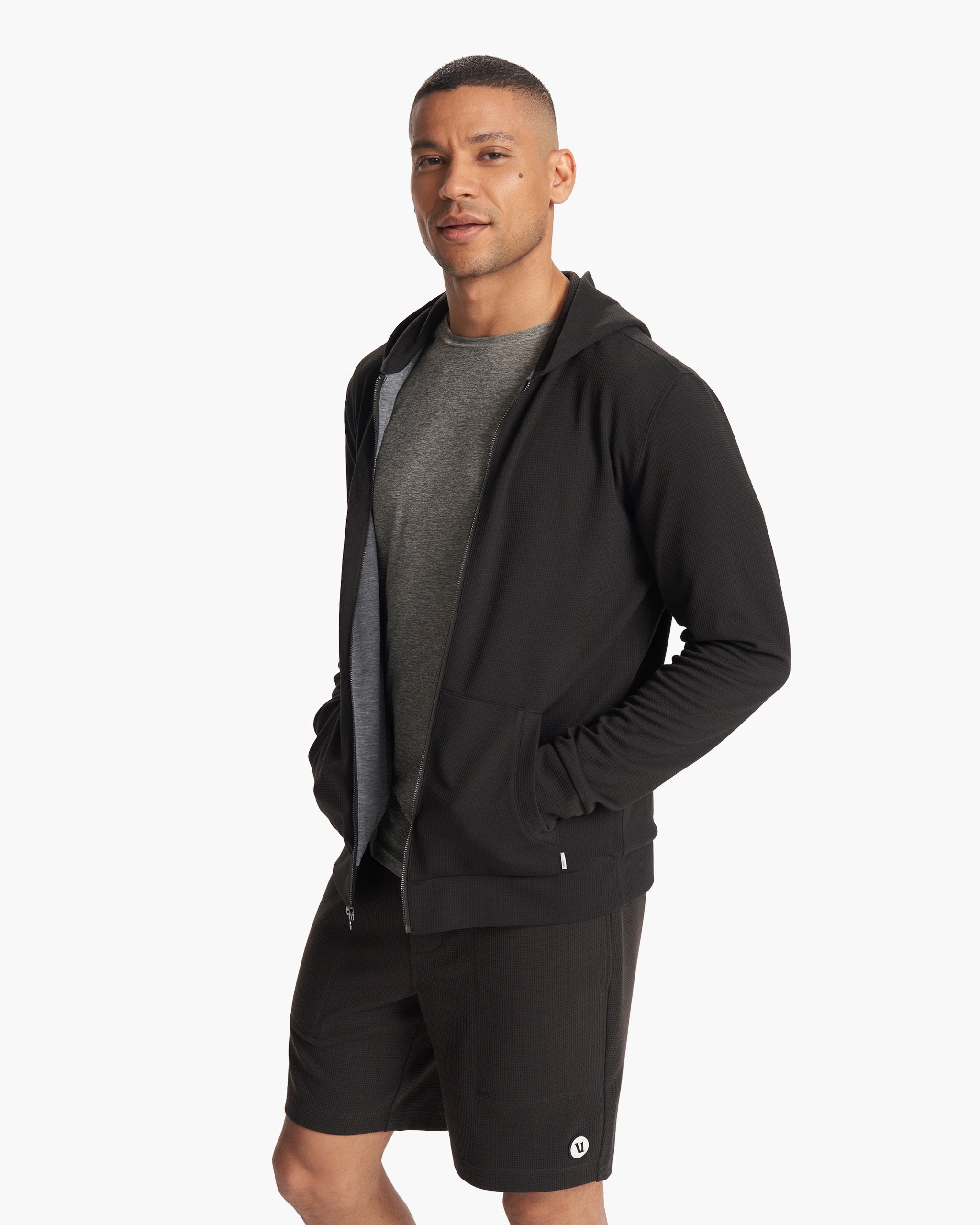 Performance Waffle Zip Hoodie 2.0 | Black