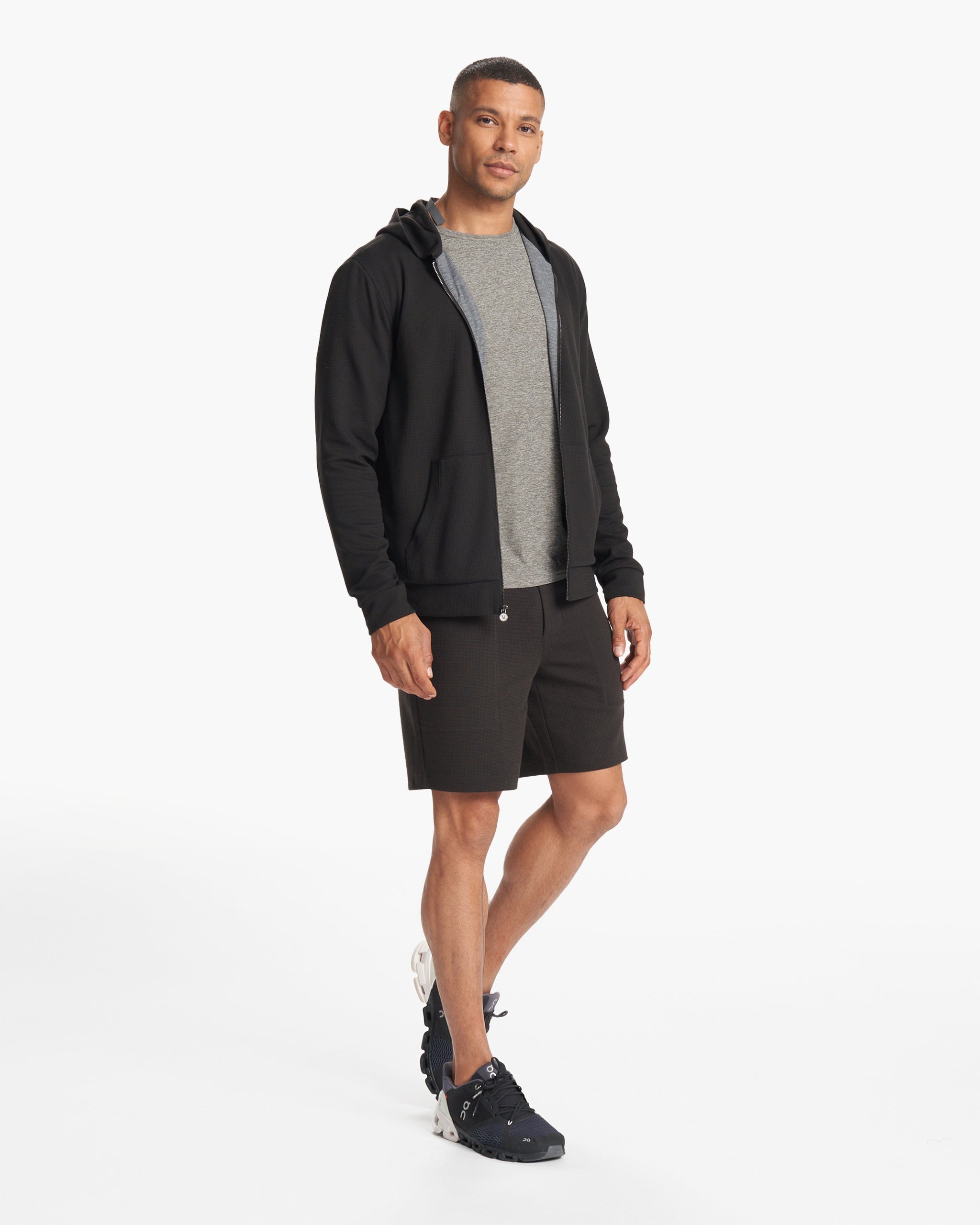 Performance Waffle Zip Hoodie 2.0 | Black