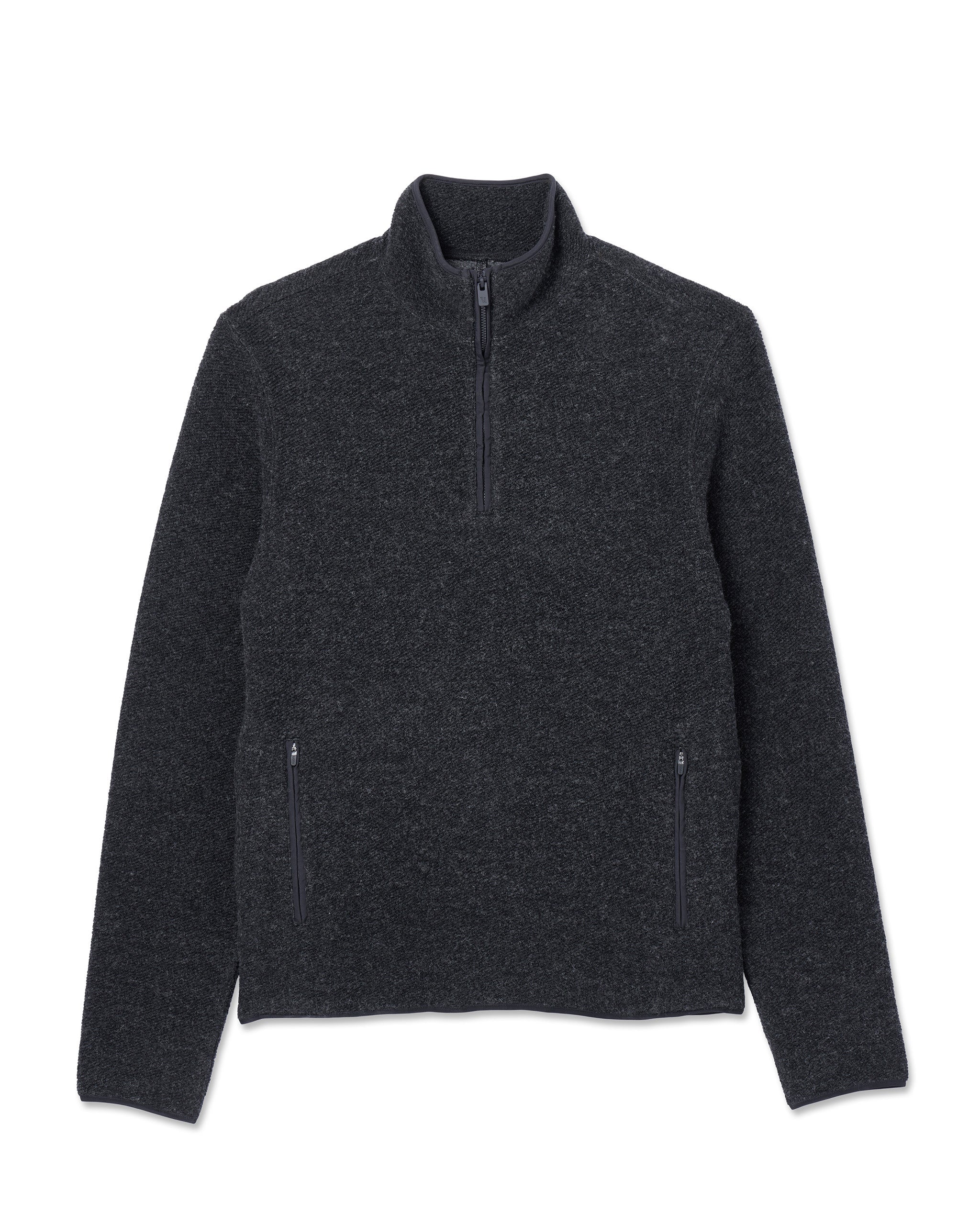 Plymouth Wool Pullover | Dark Black Heather