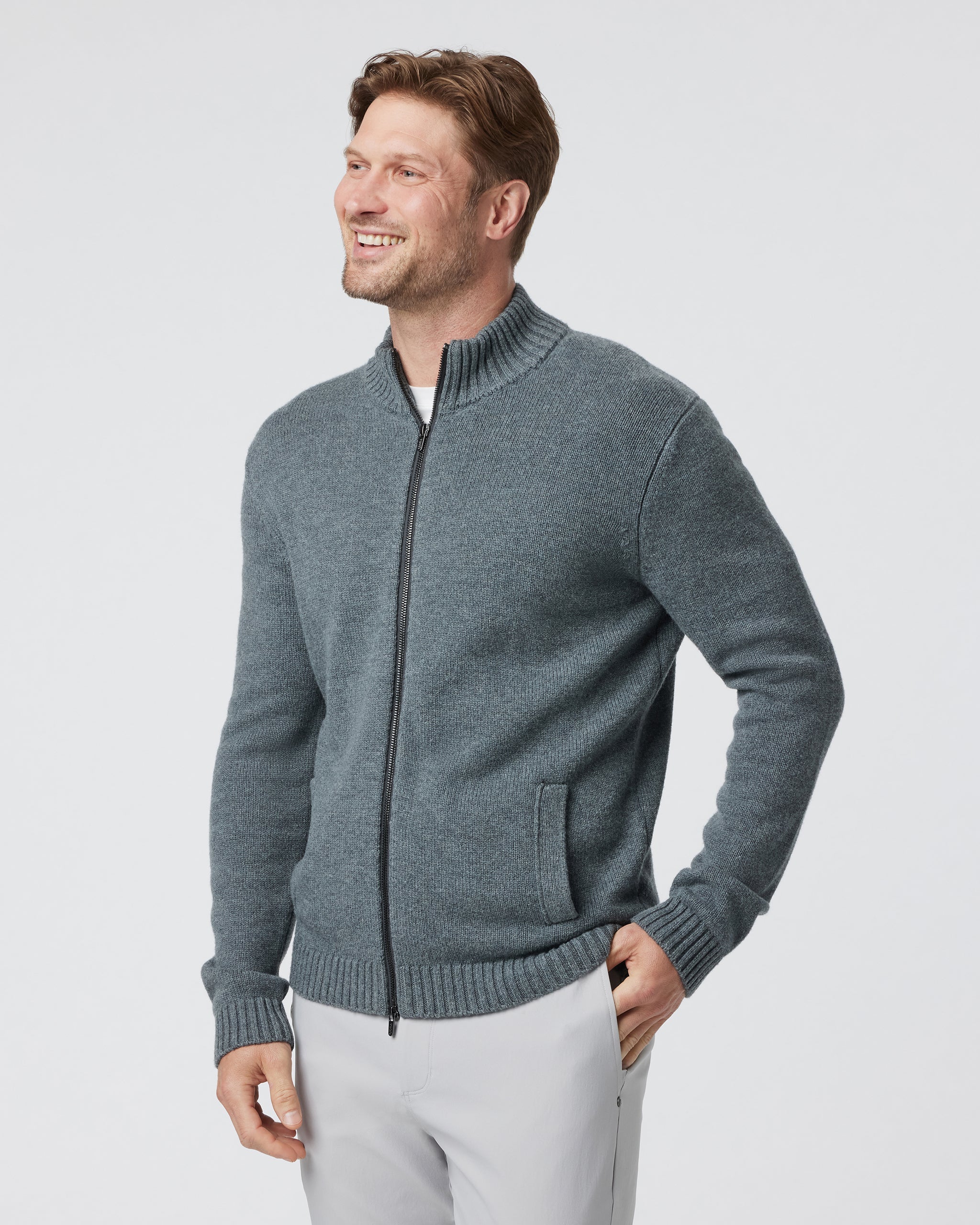 Denver Full Zip Sweater | Charcoal