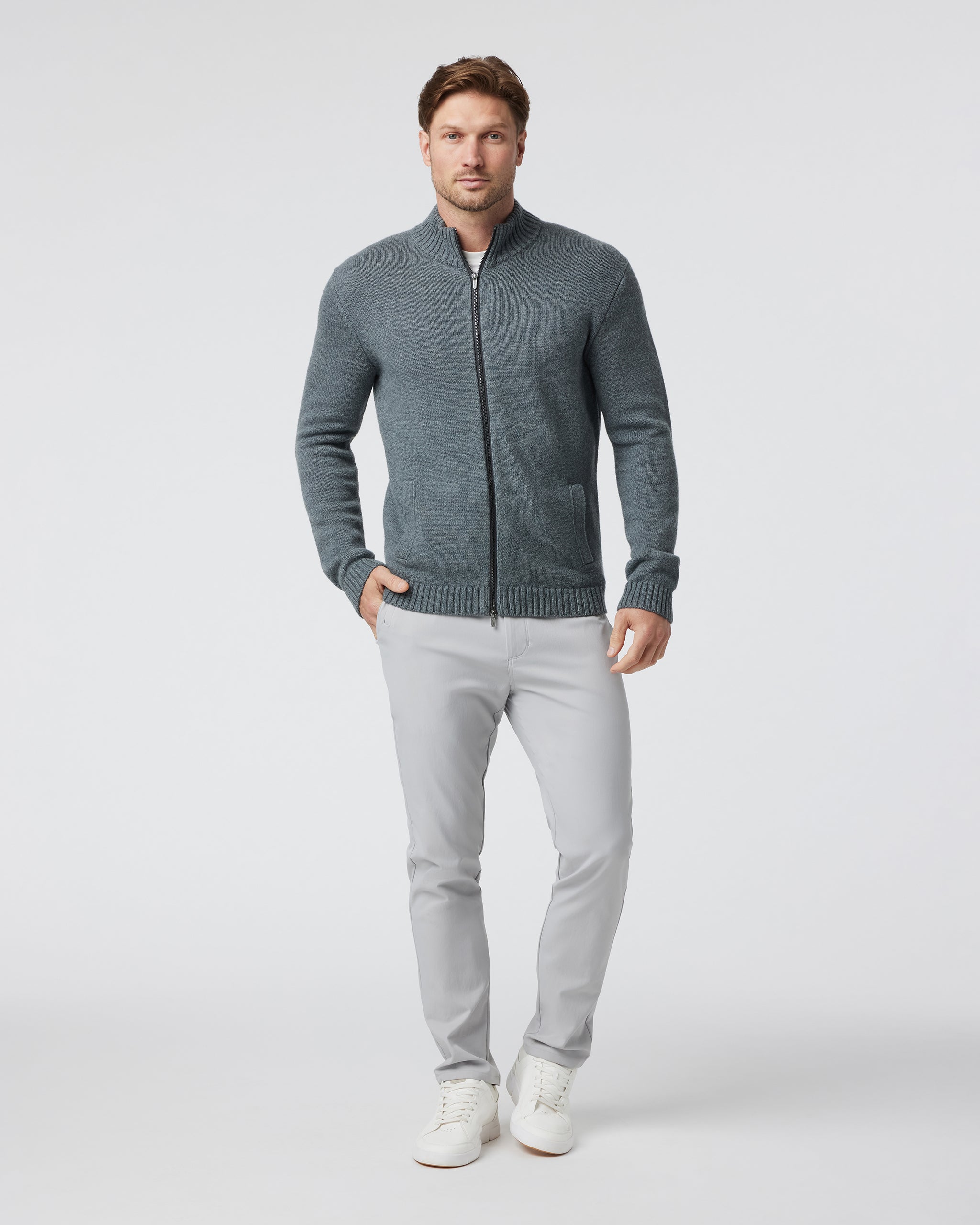 Denver Full Zip Sweater | Charcoal