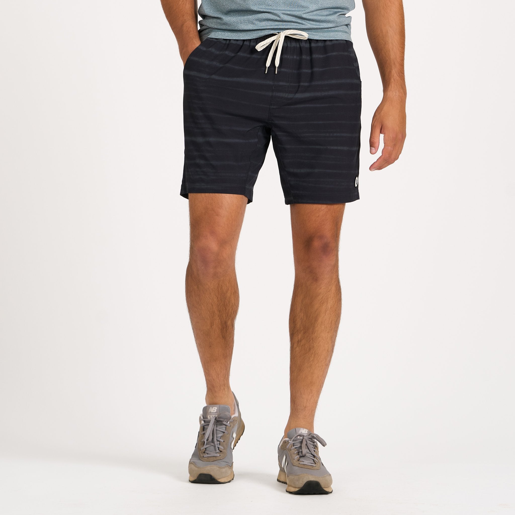 Kore Short Lined 7" | Black Shibori Stripe