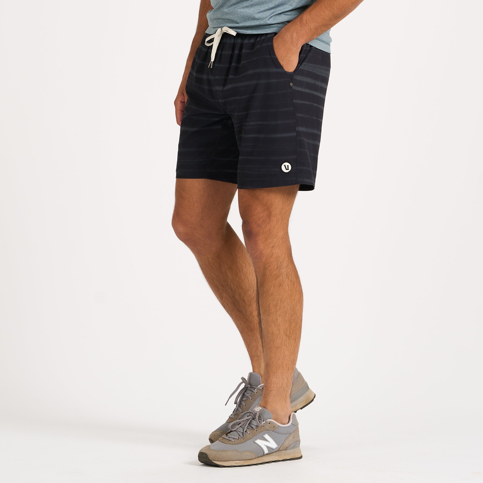 Kore Short Lined 7" | Black Shibori Stripe