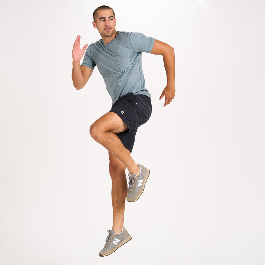 Kore Short Lined 7" | Black Shibori Stripe