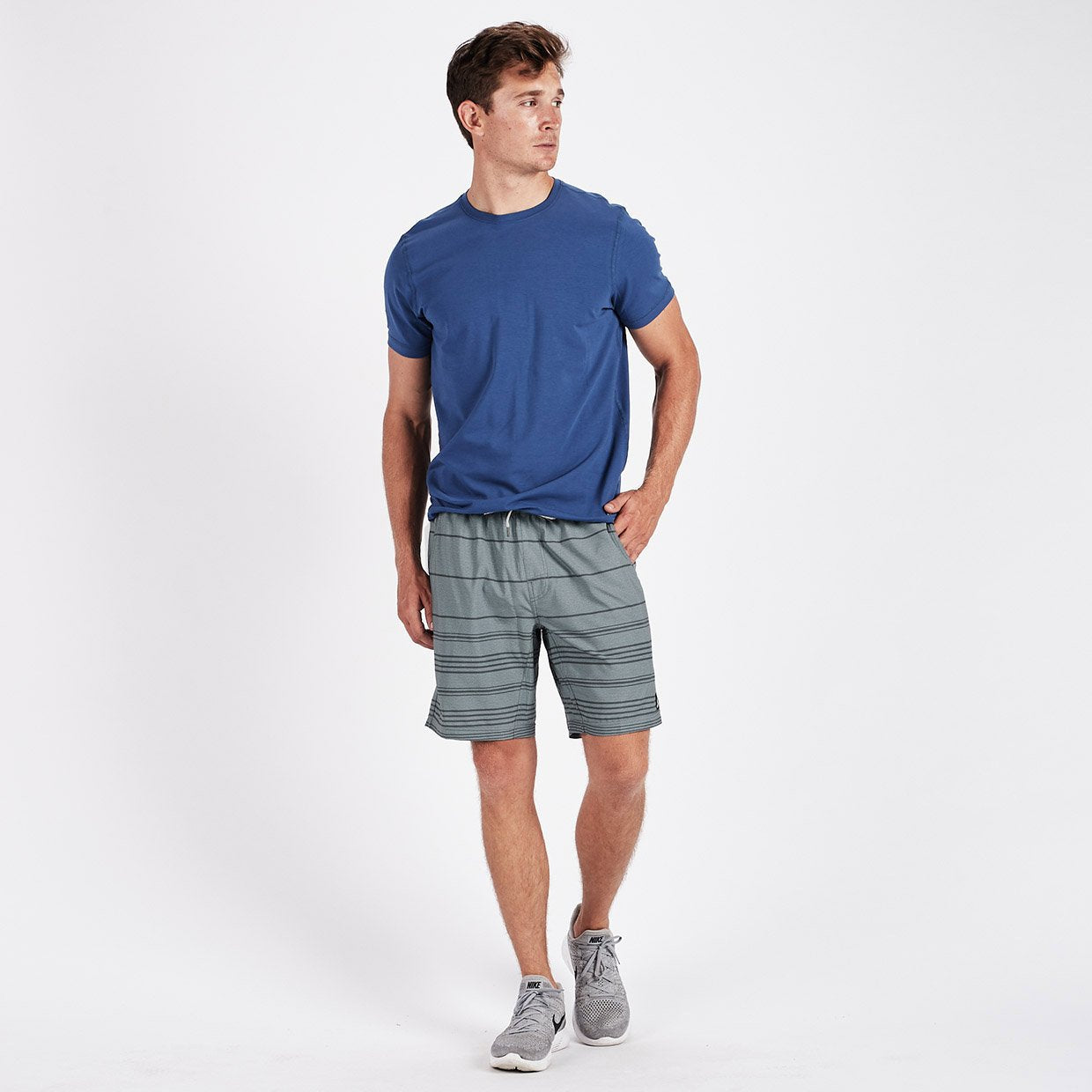 Kore Short | Grey Linen Stripe