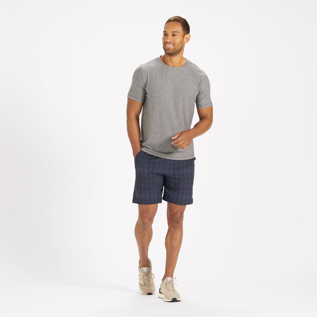 Kore Short Lined 7" | Ink Shibori Grid