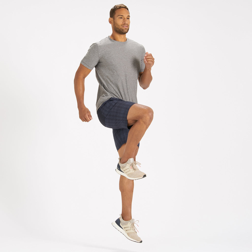 Kore Short Lined 7" | Ink Shibori Grid