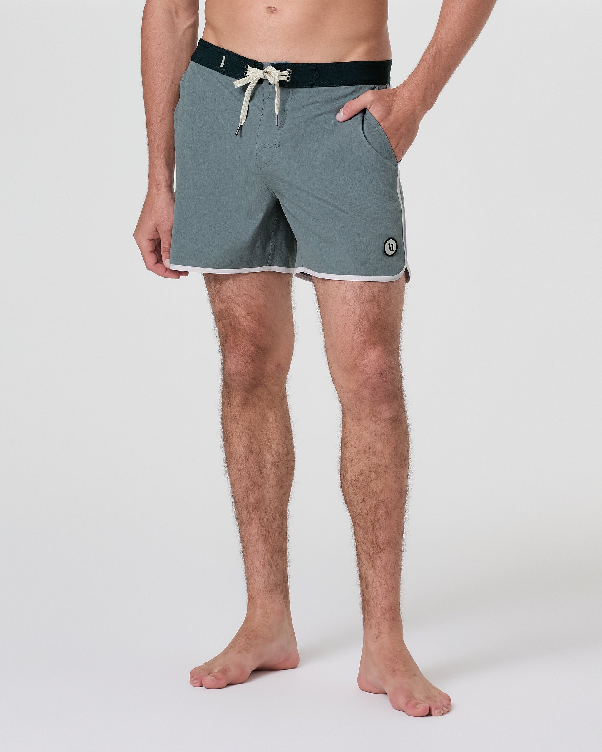 Cruise Boardshort 5" | Dusty Blue Linen Texture