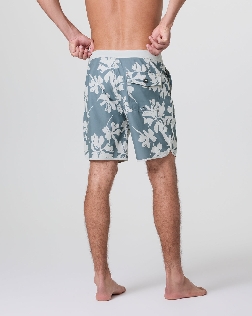 Cruise Boardshort | Dusty Blue Plumeria