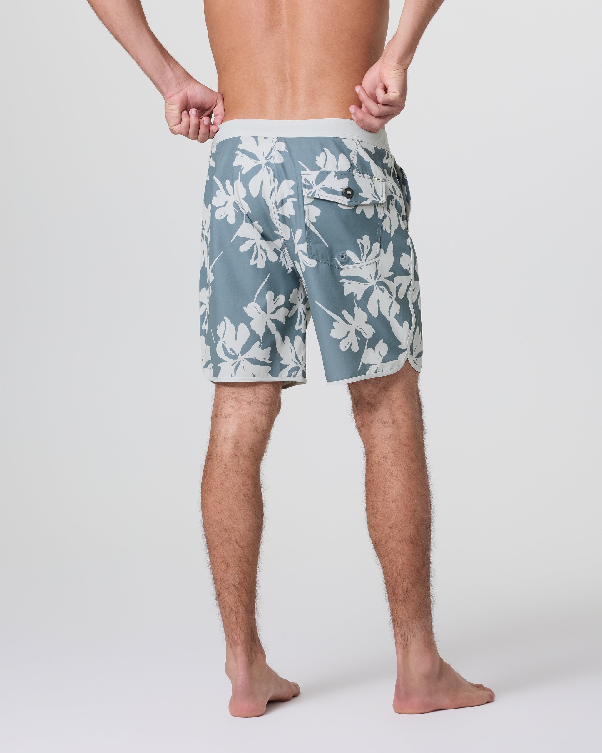 Cruise Boardshort | Dusty Blue Plumeria