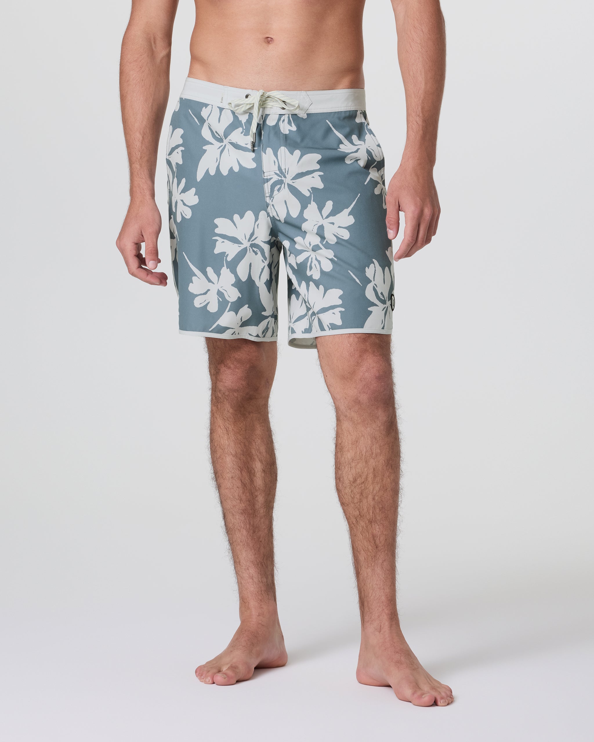 Cruise Boardshort | Dusty Blue Plumeria