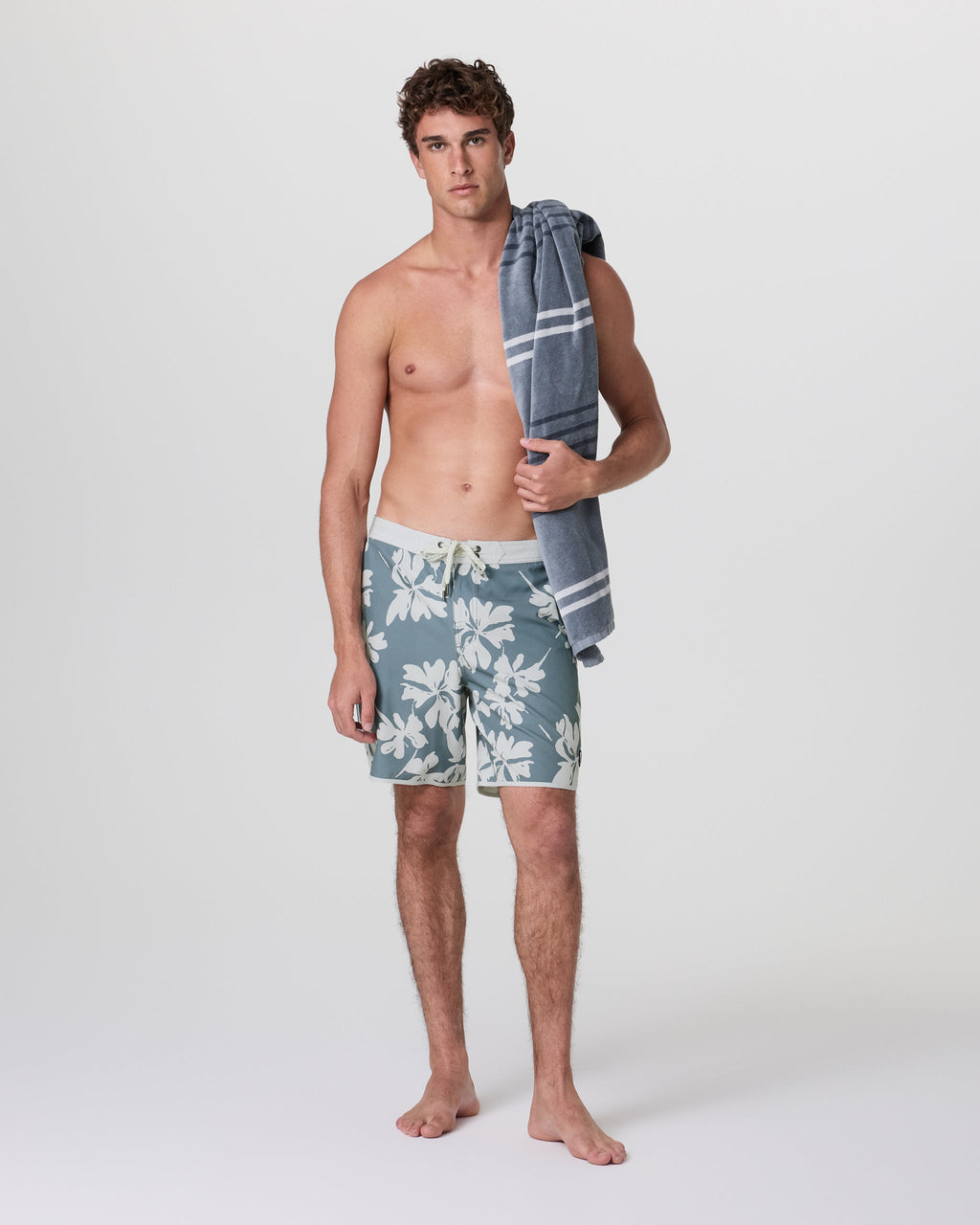 Cruise Boardshort | Dusty Blue Plumeria