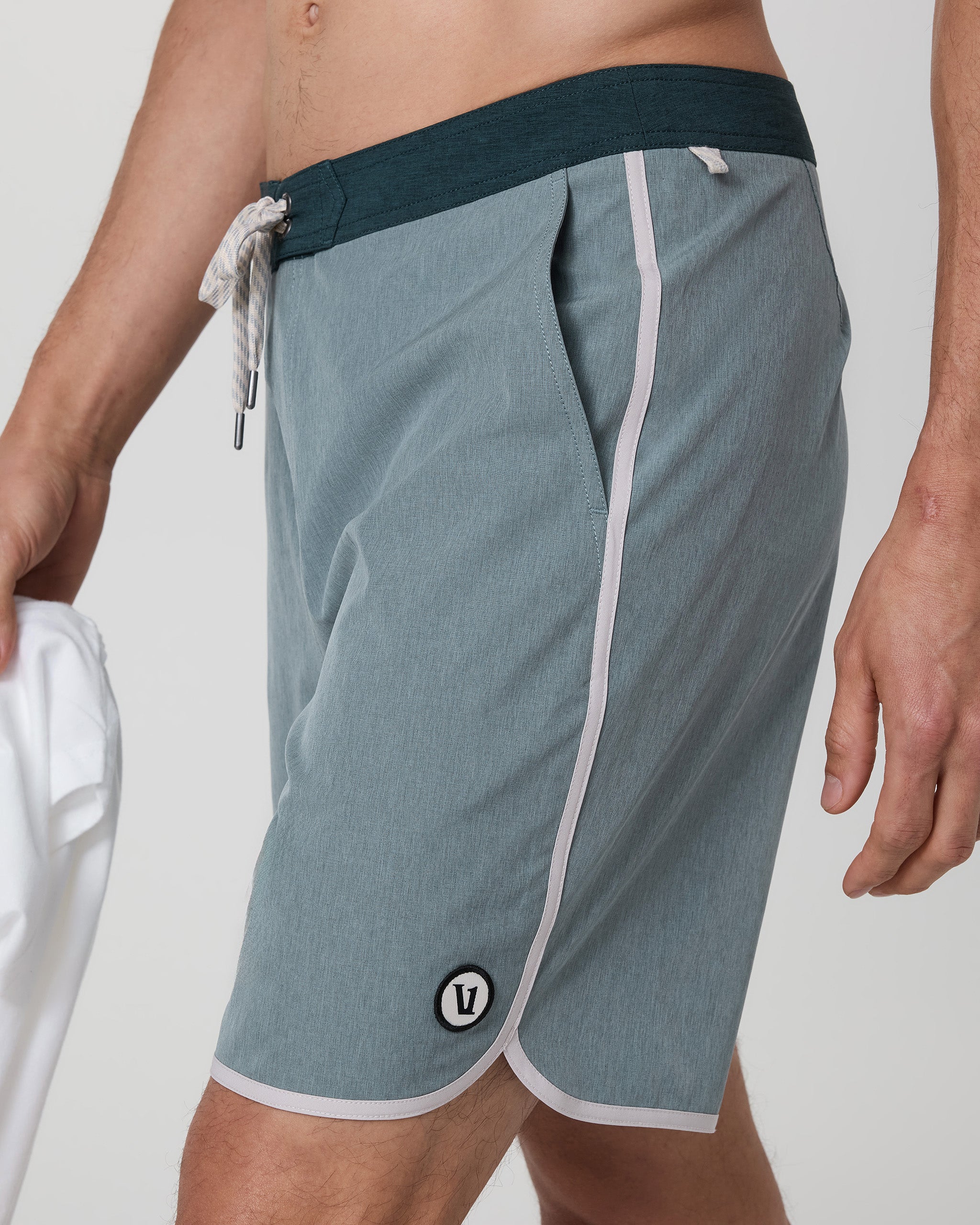 Cruise Boardshort | Dusty Blue Linen Texture