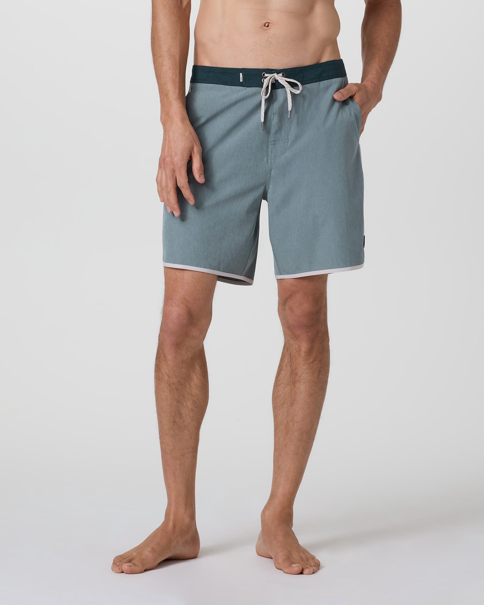 Cruise Boardshort | Dusty Blue Linen Texture