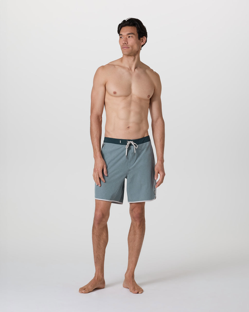 Cruise Boardshort | Dusty Blue Linen Texture